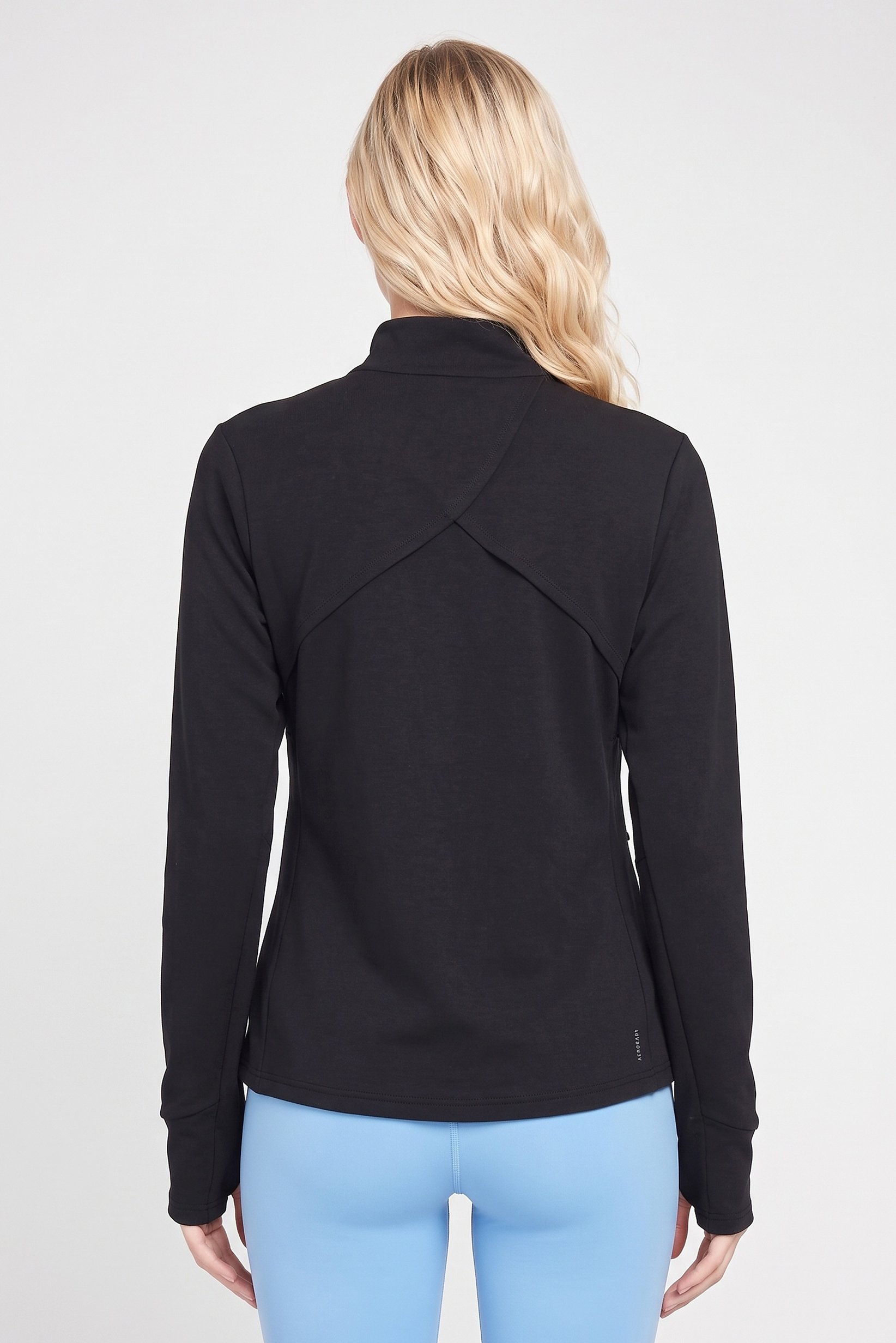Women Plus Size Long Sleeve Training Jacket, Black