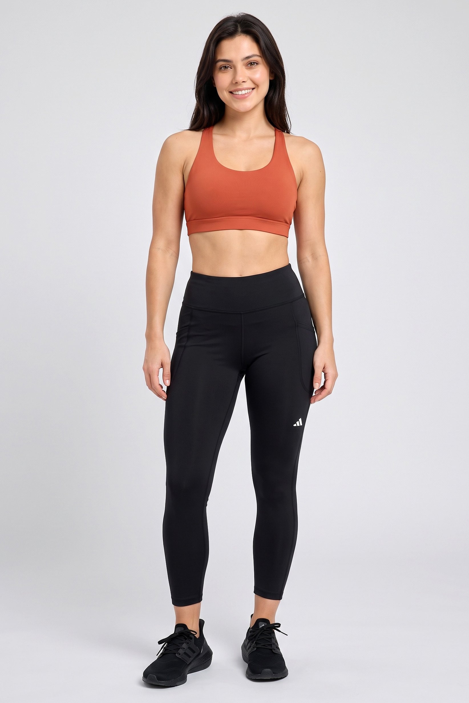 Women Tight Fit Running Leggings, Black