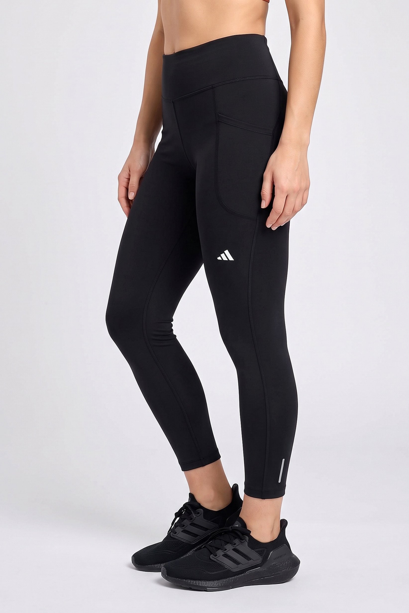 Women Tight Fit Running Leggings, Black
