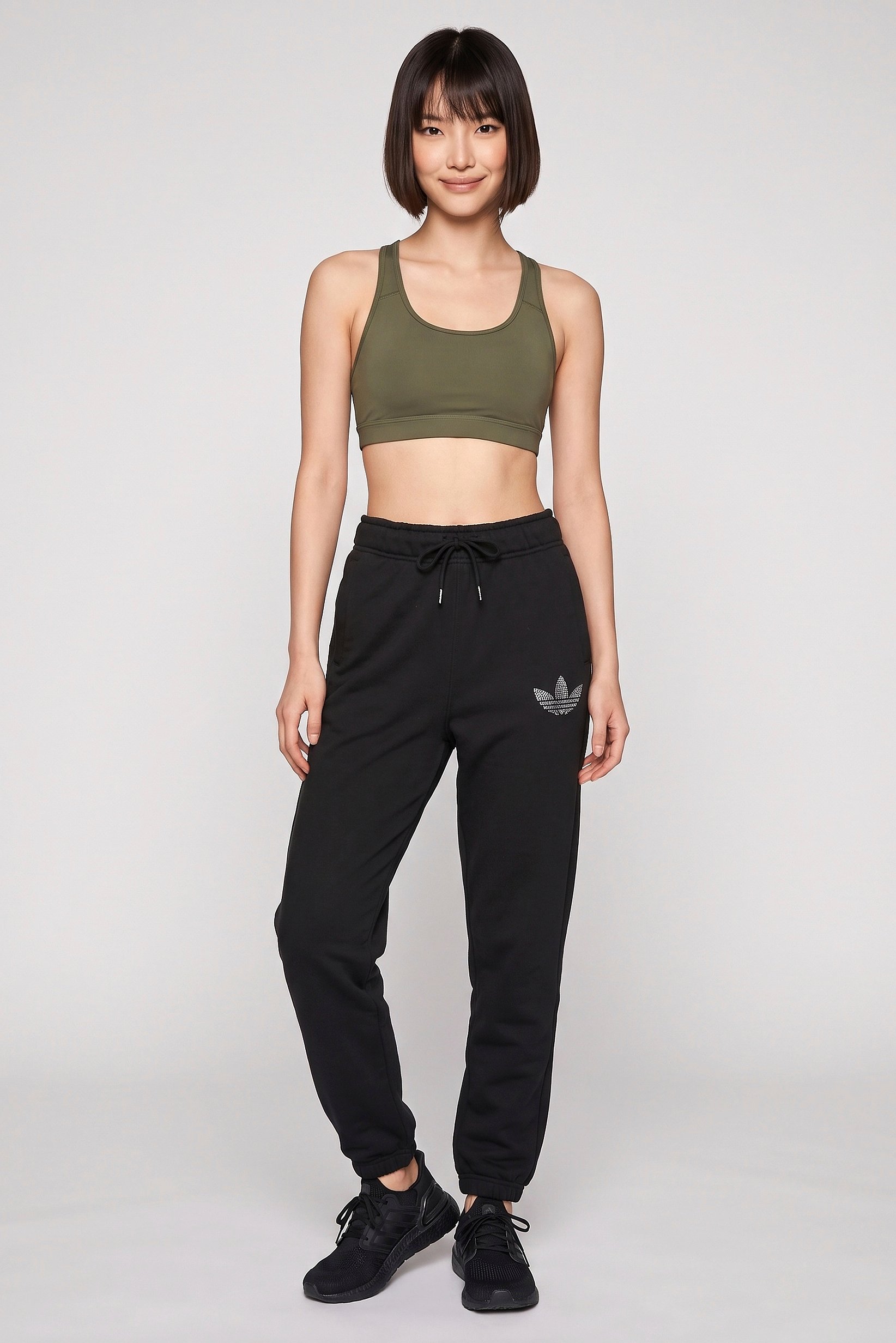 Women Sportswear Fit Outdoor Sweatpants, Black