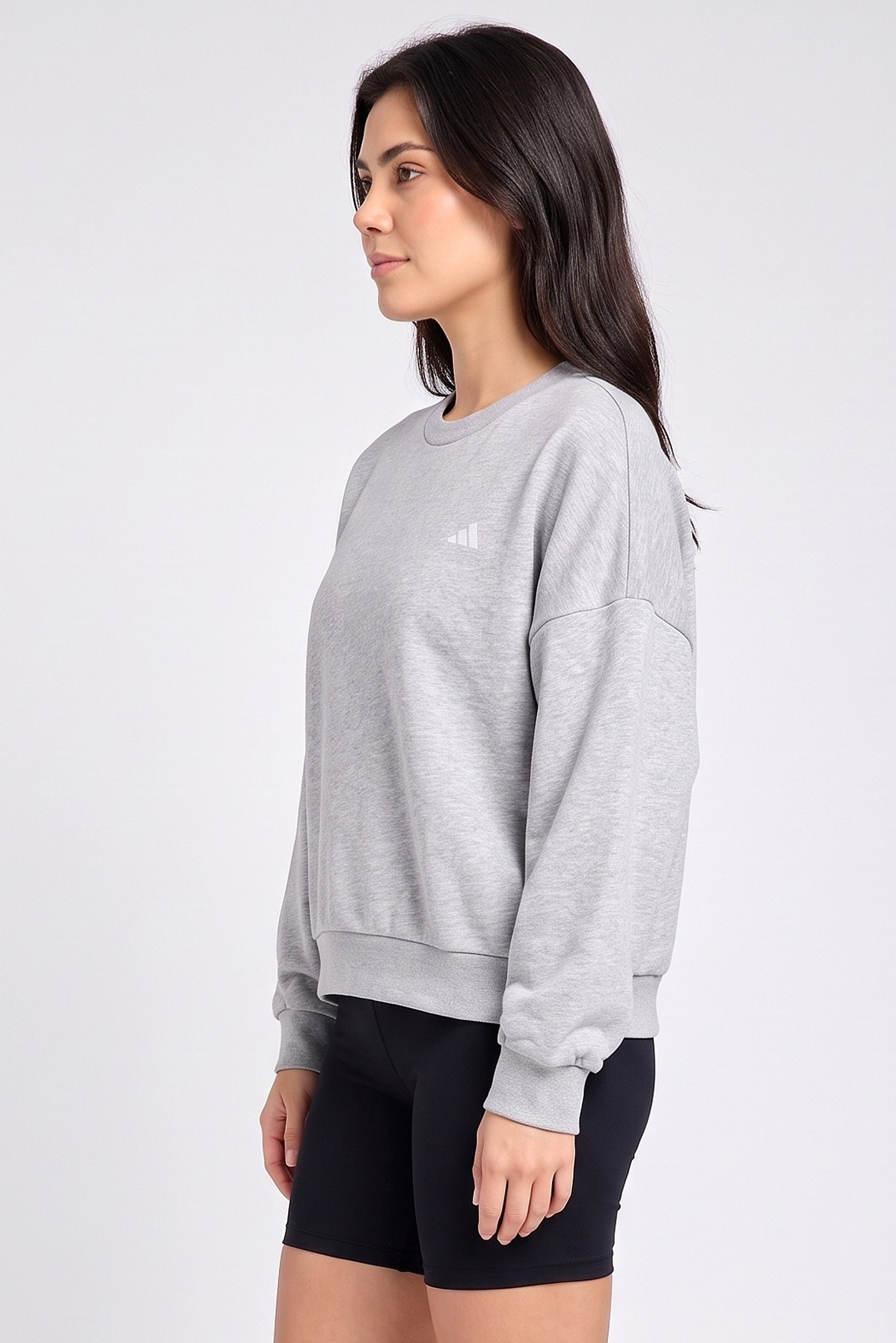 Women Sportswear Fit Long Sleeve Outdoor Sweatshirt, Light Grey