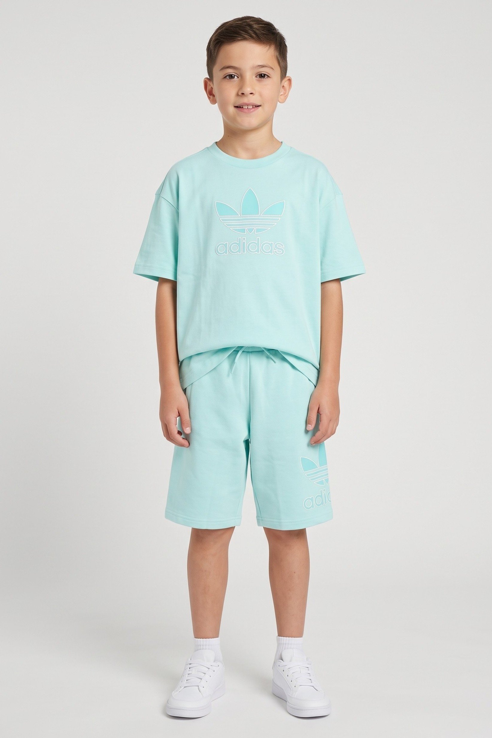 Kids Boy 2 Pieces Sportswear Fit Outdoor T-Shirt And Shorts Set, Mint