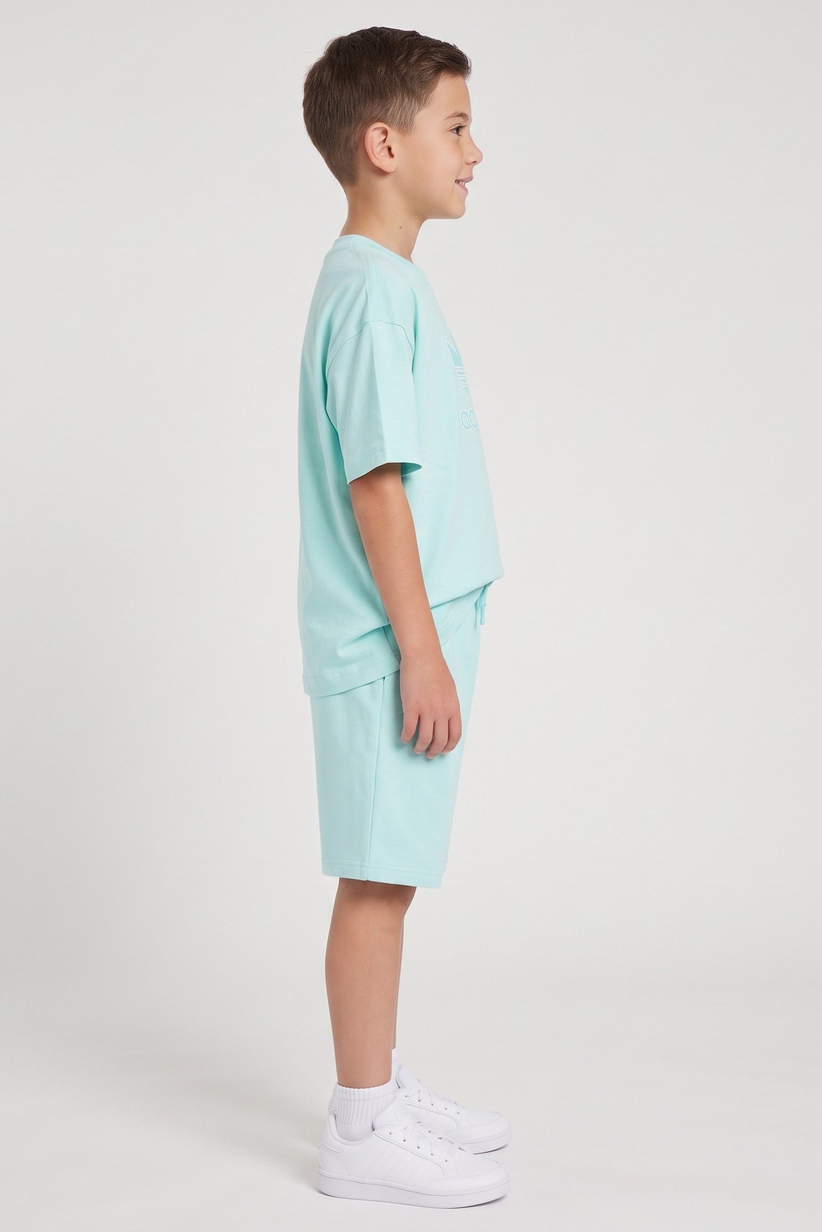 Kids Boy 2 Pieces Sportswear Fit Outdoor T-Shirt And Shorts Set, Mint