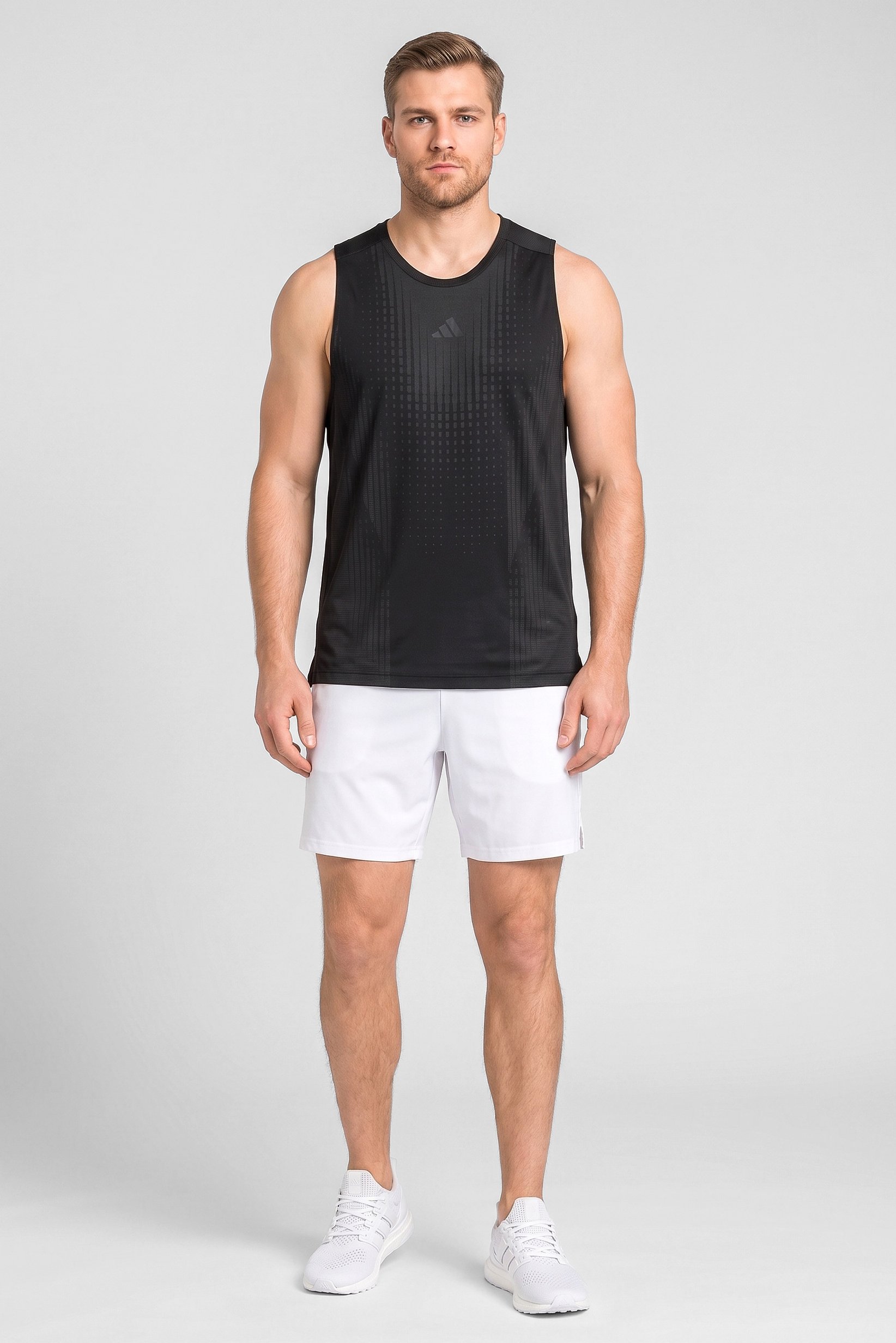 Men Sportswear Fit Sleeveless Training Vest, Black