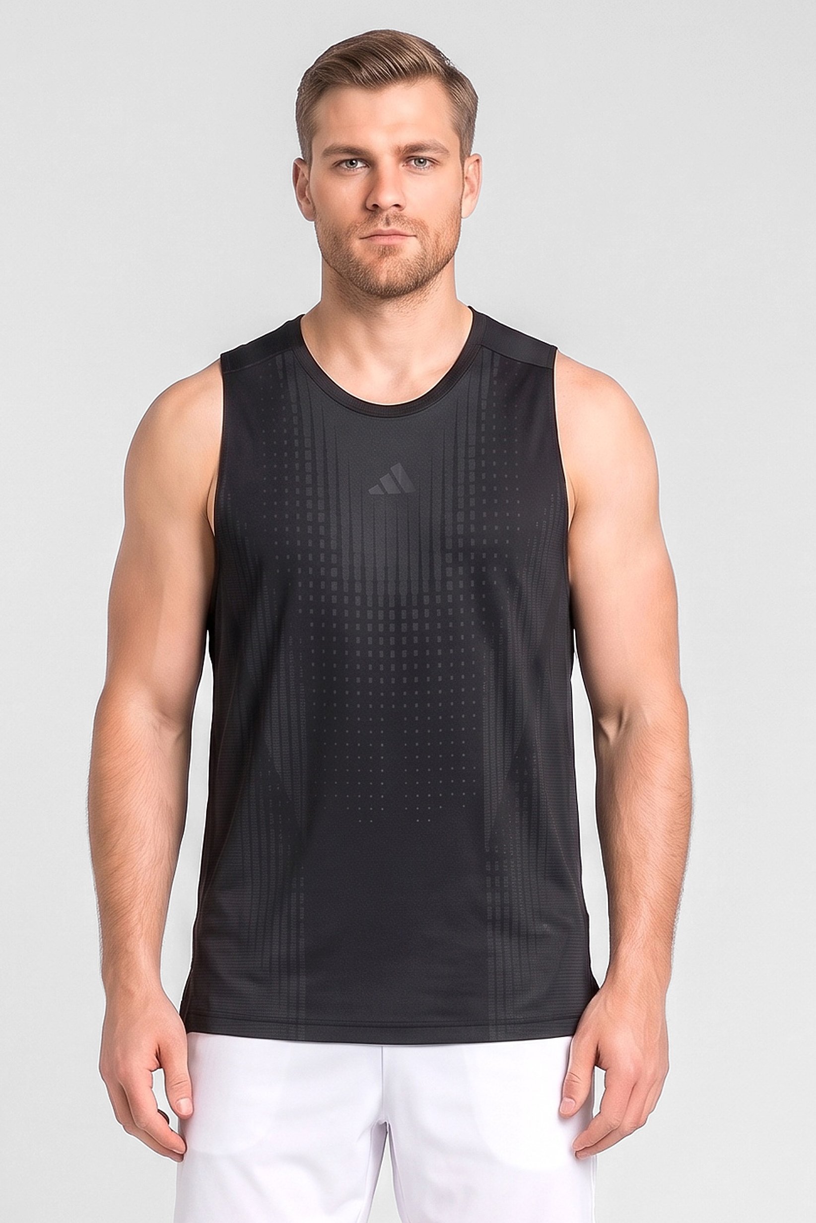 Men Sportswear Fit Sleeveless Training Vest, Black