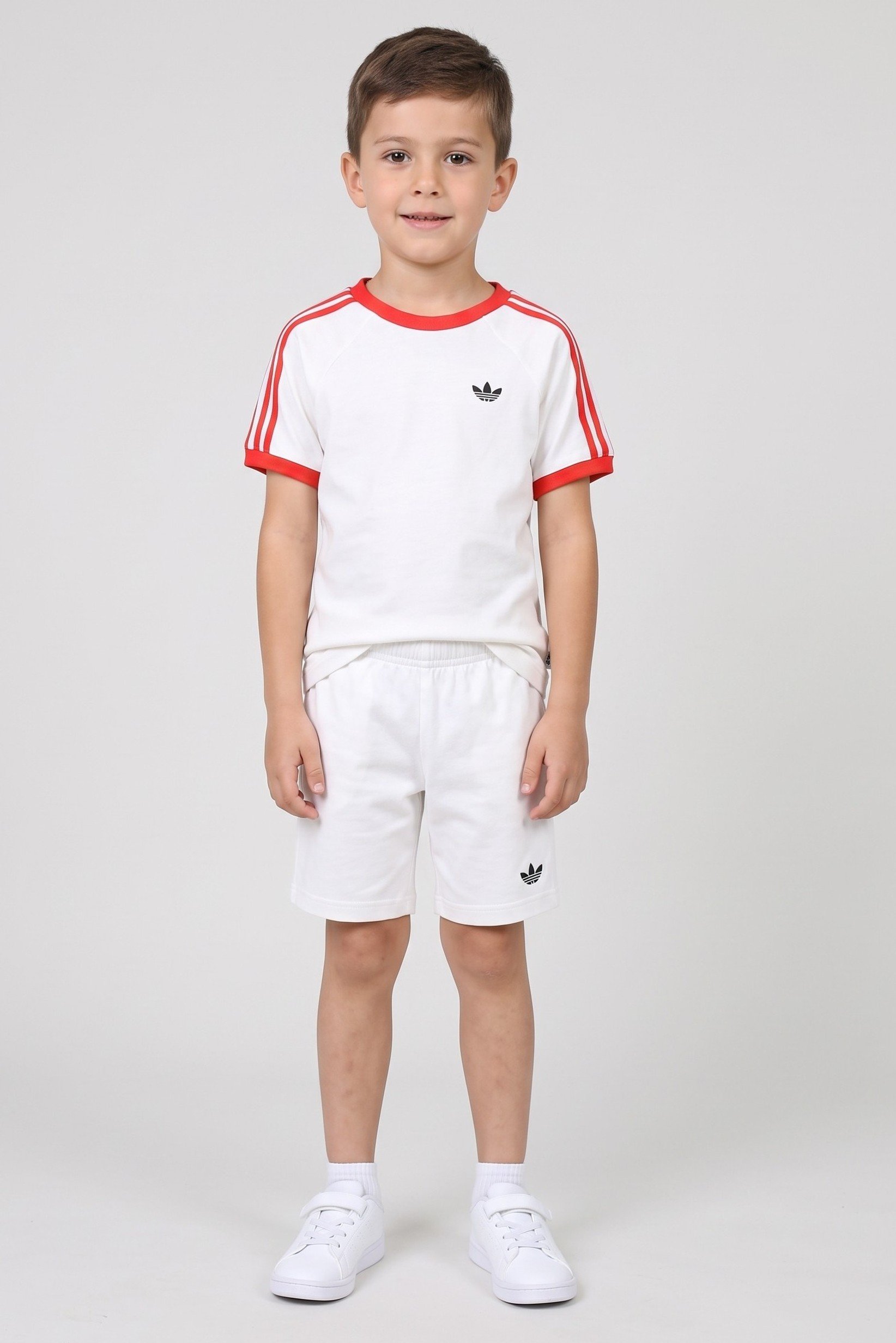 Toddlers Boy 2 Pcs Embroidered Logo T-Shirt And Shorts Set, White