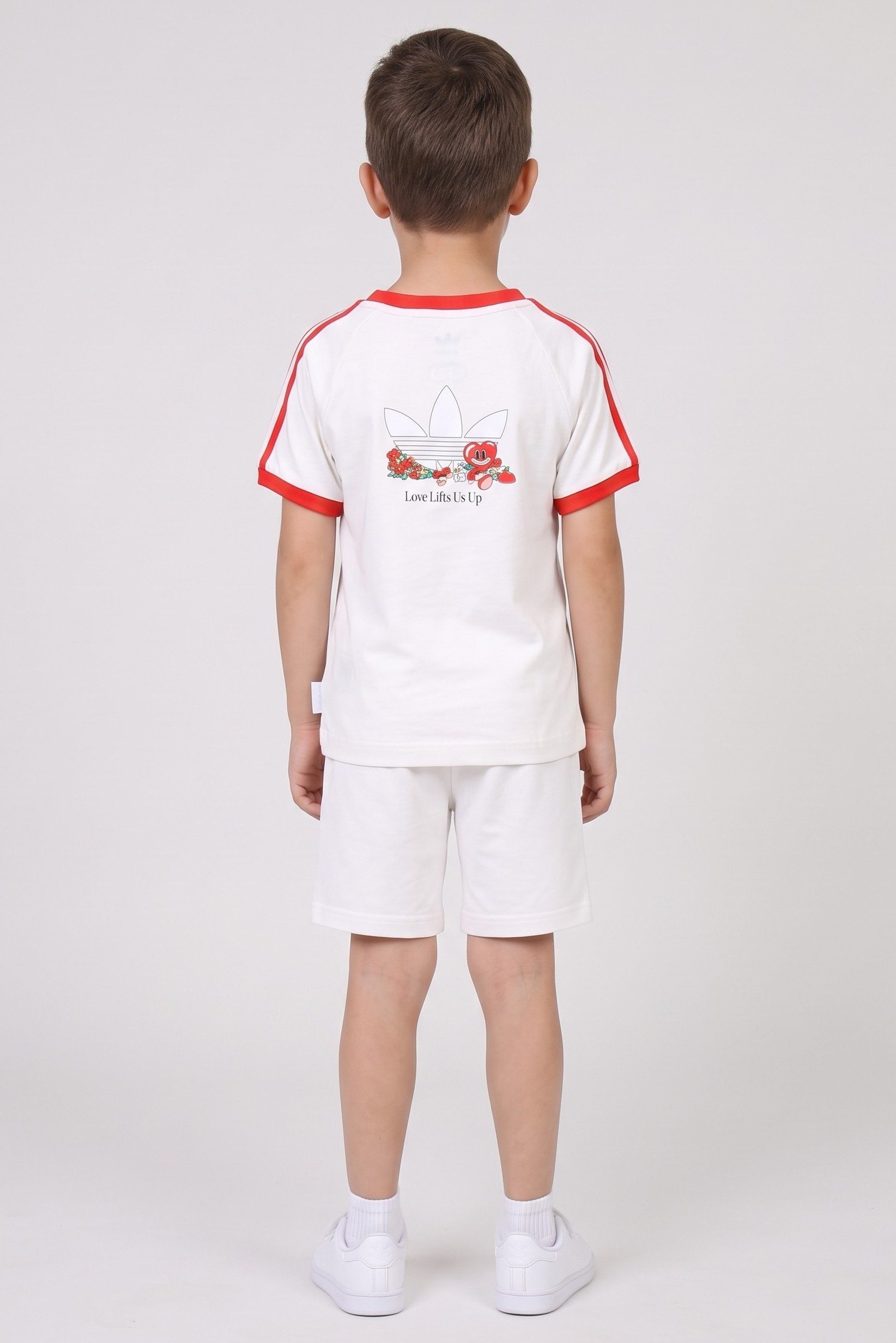 Toddlers Boy 2 Pcs Embroidered Logo T-Shirt And Shorts Set, White