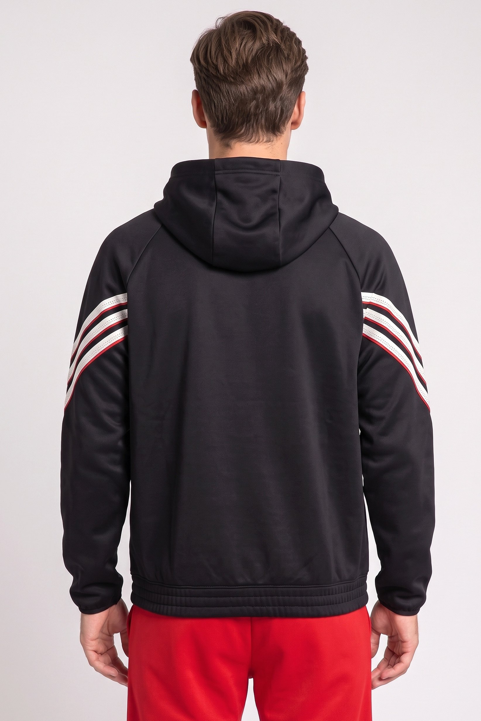 Men Sportswear Fit Long Sleeve Basketball Hoodie, Black