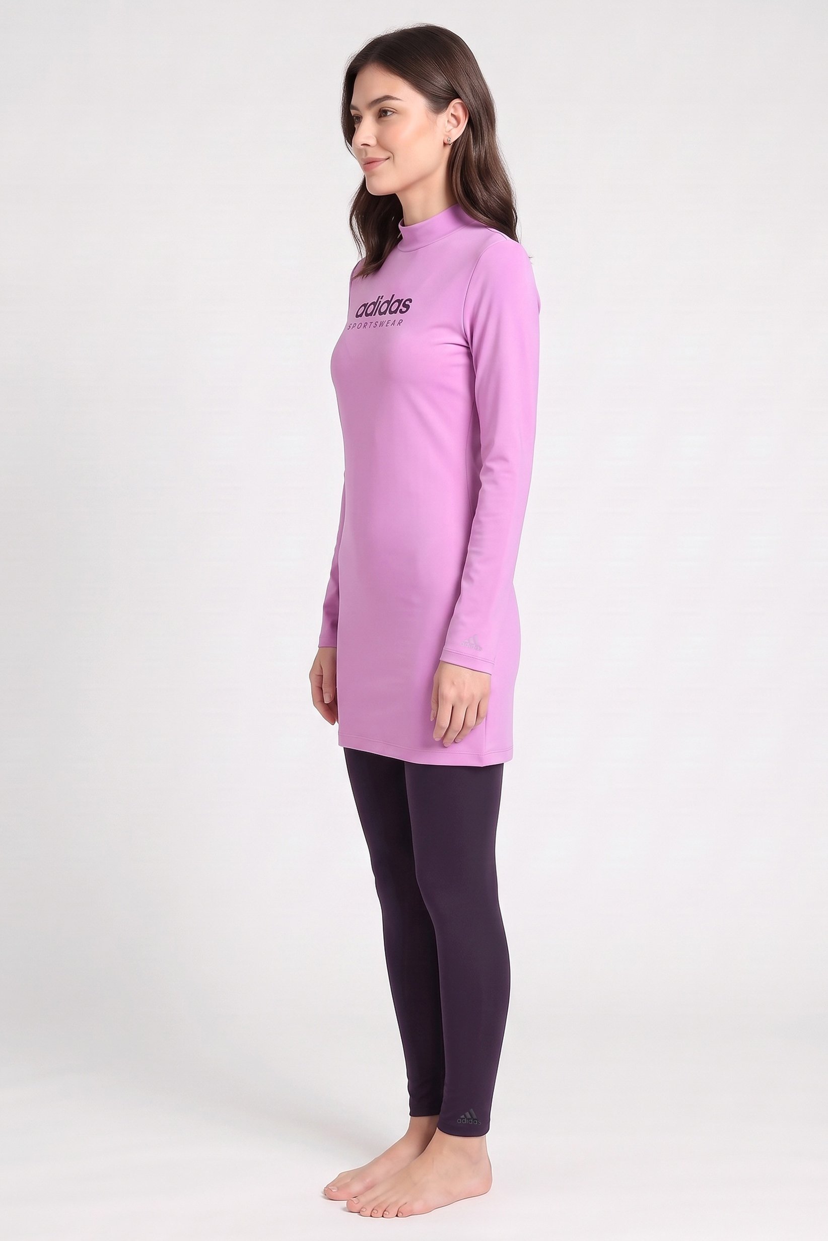 Women 2 Pcs Long Sleeve Padded T-Shirt And Legging Swimwear Set, Multicolor
