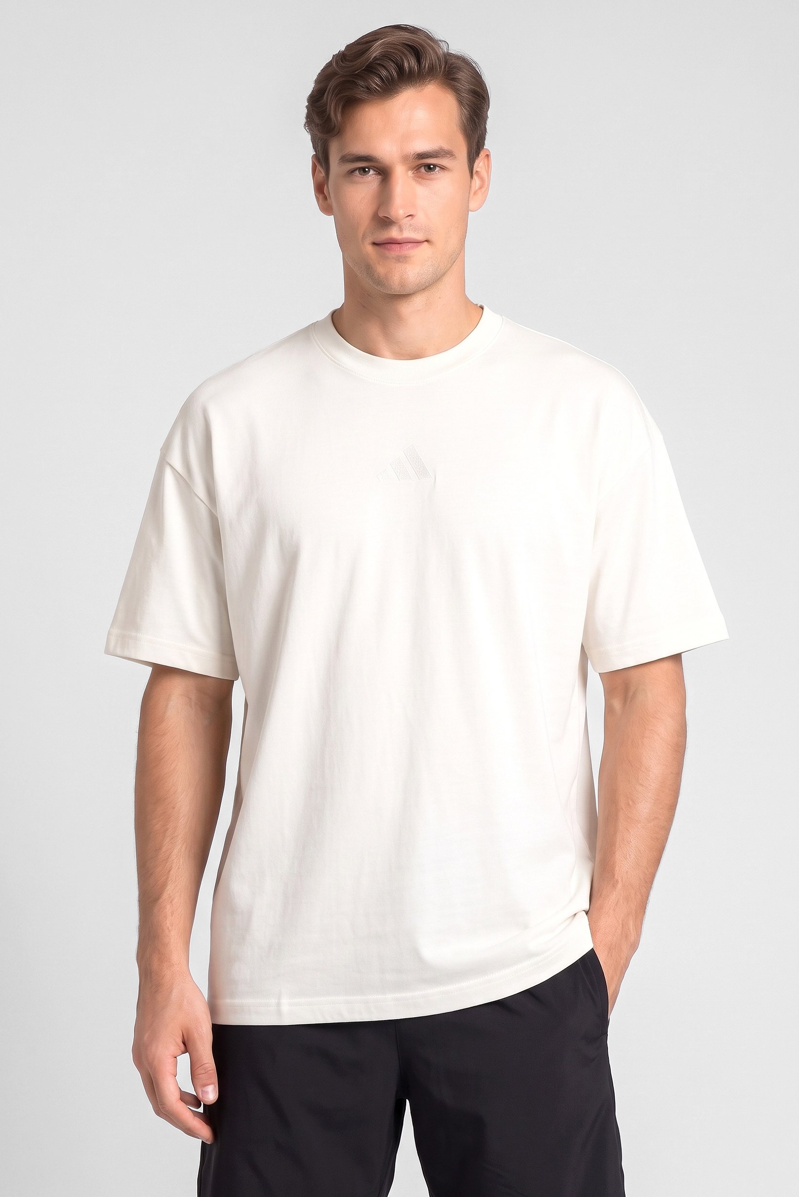 Men Loose Fit Short Sleeve Outdoor T-Shirt, Off White