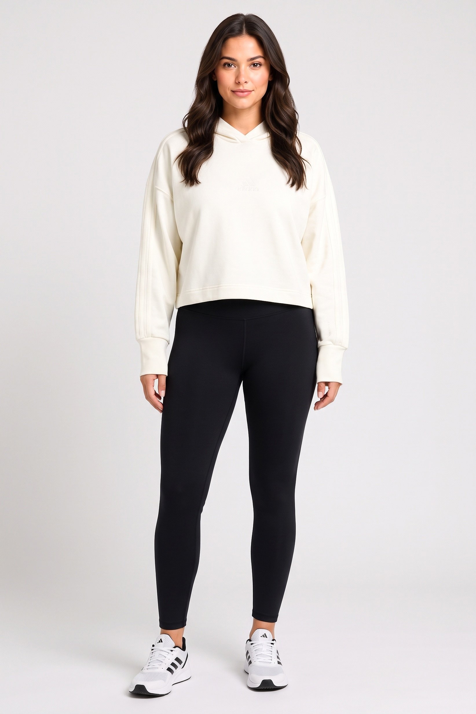 Women Regular Fit Long Sleeve Outdoor Hoodie, Off White