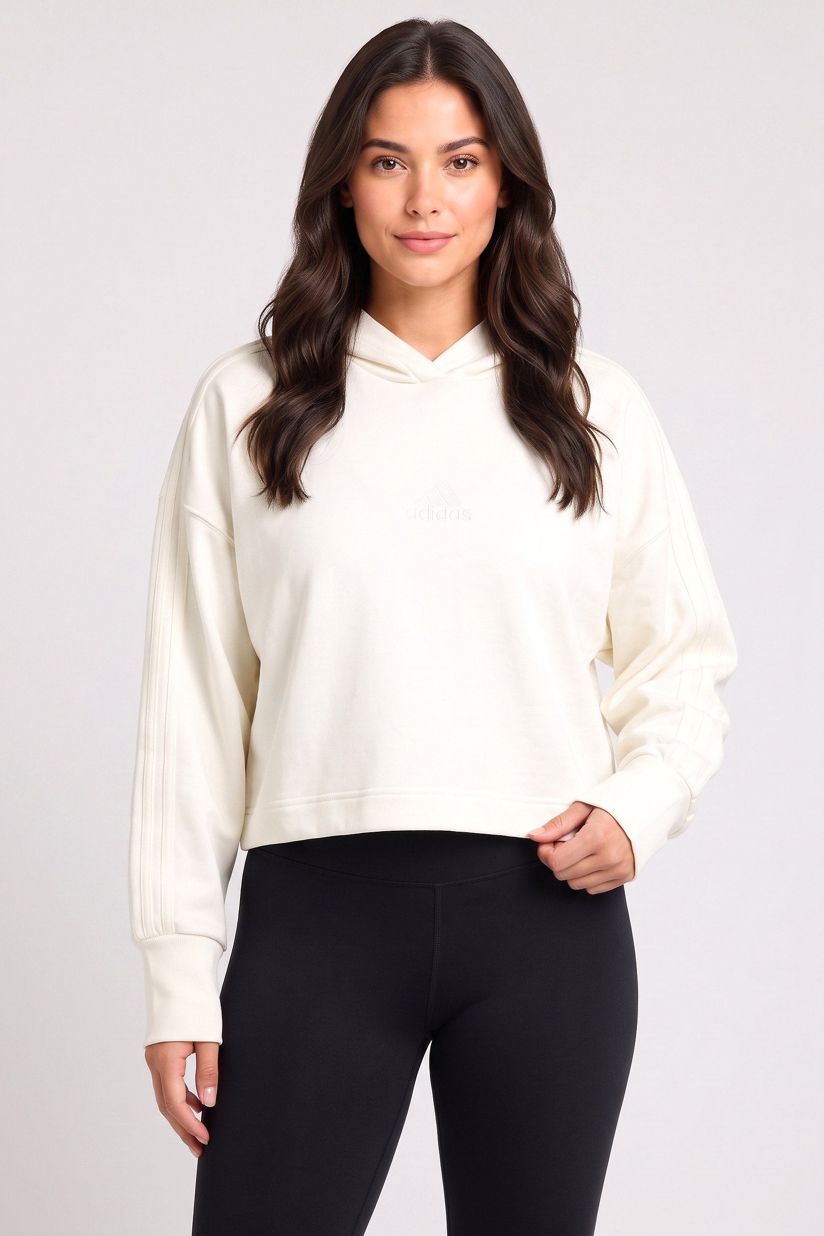 Women Regular Fit Long Sleeve Outdoor Hoodie, Off White