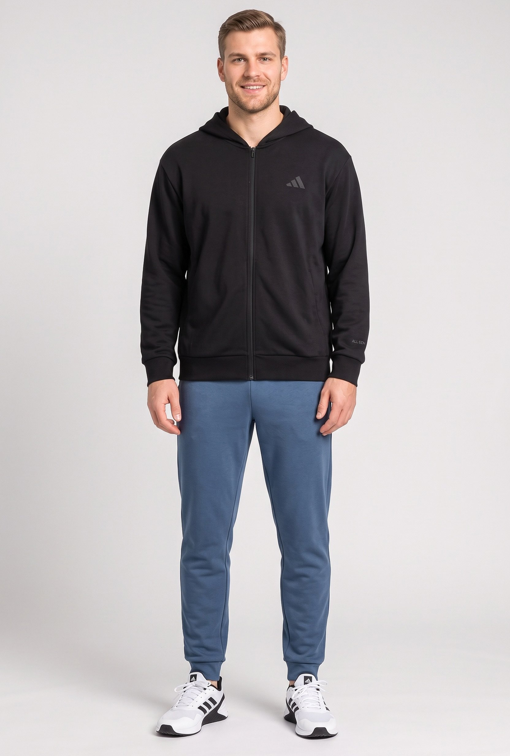 Men Loose Fit Long Sleeve Outdoor Hoodie, Black