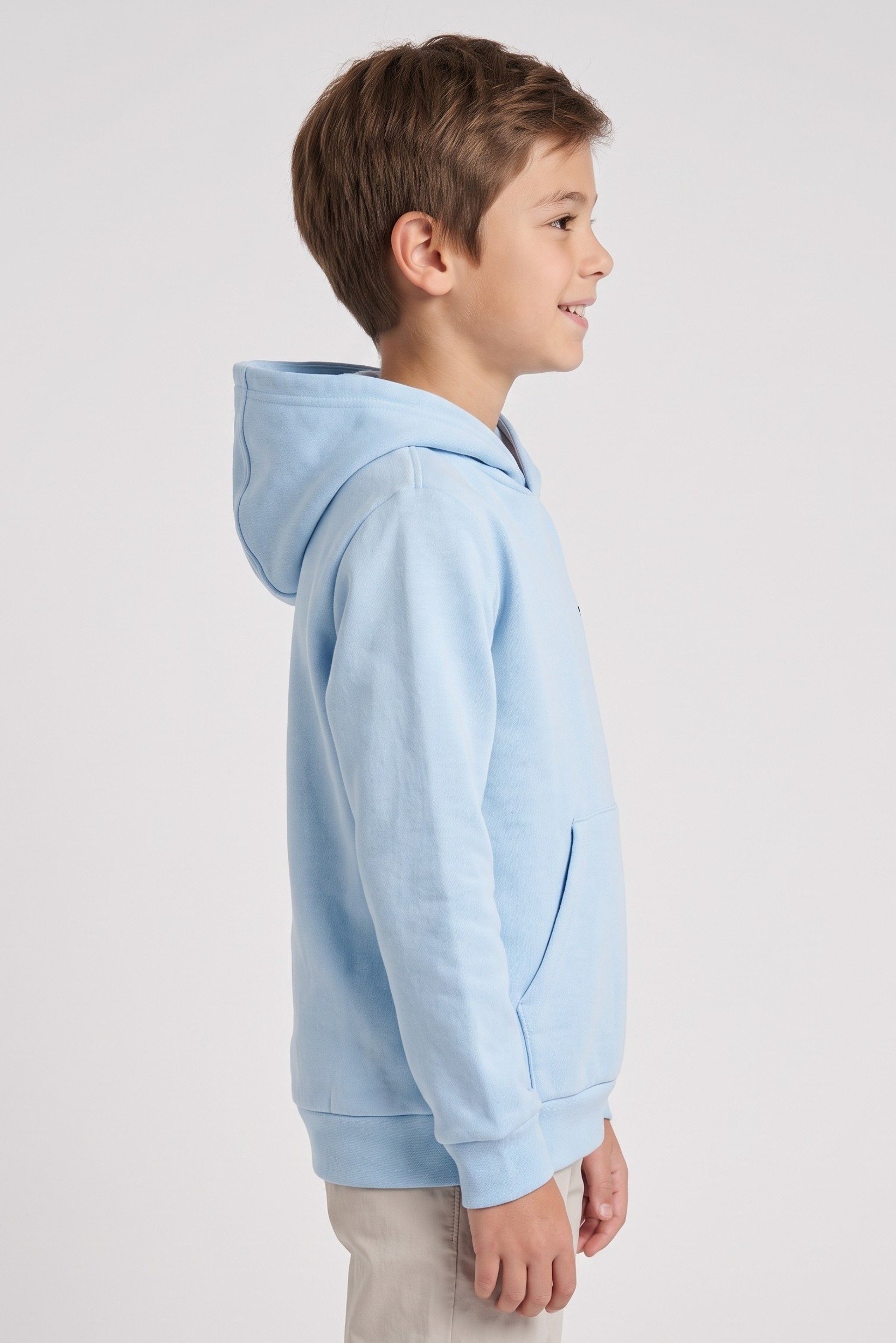 Kids Boy Sportswear Fit Long Sleeve Outdoor Hoodie, Light Blue