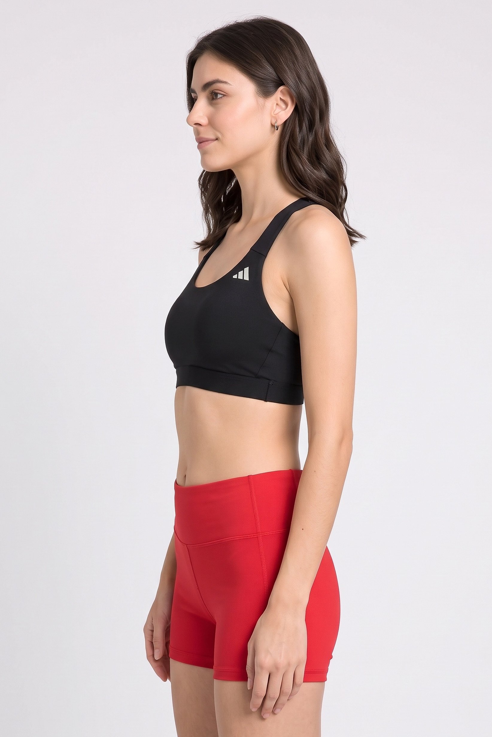 Women Brand Logo Lightly Padded Training Sports Bra, Black