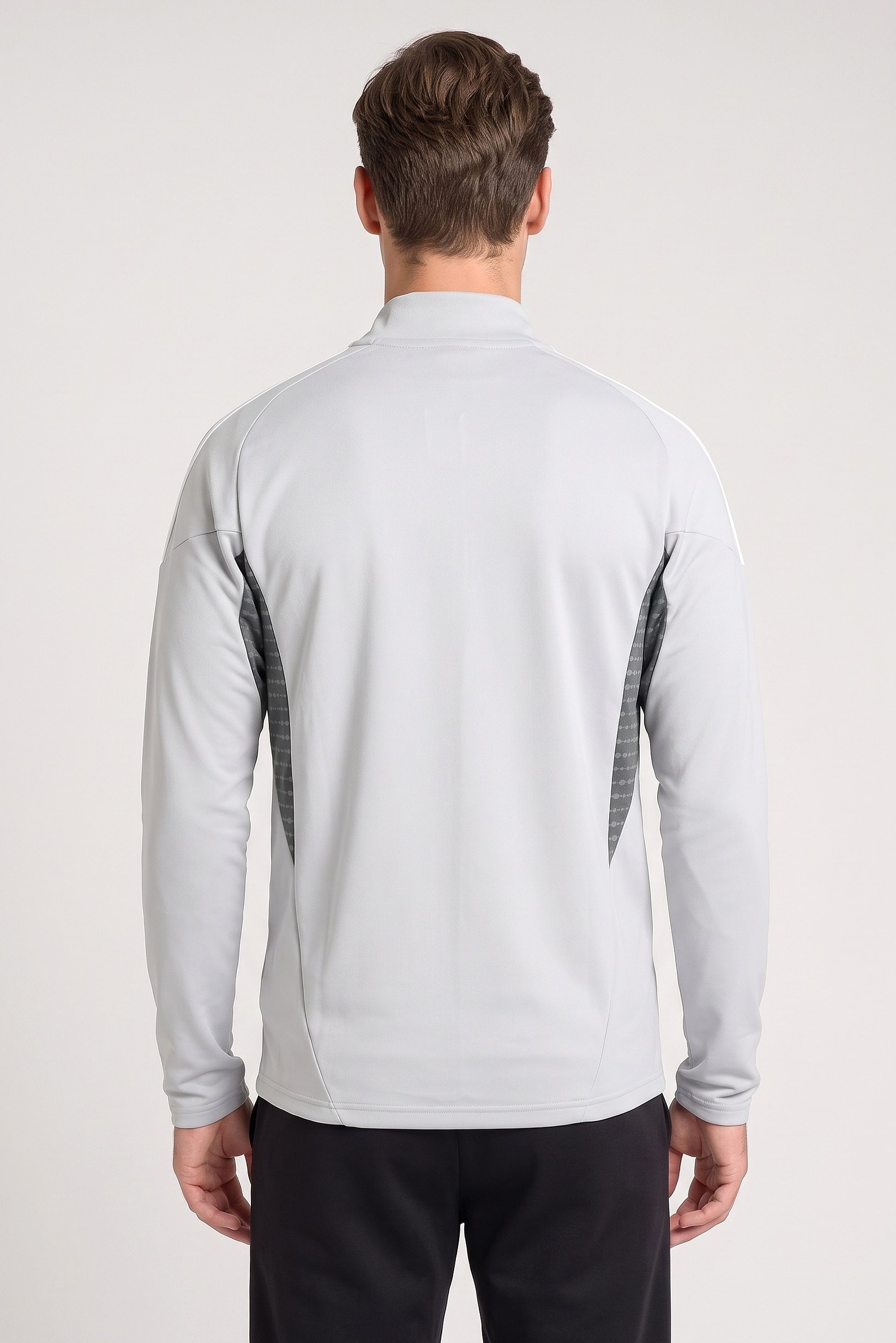 Men Slim Fit Long Sleeve Training Jacket, Grey