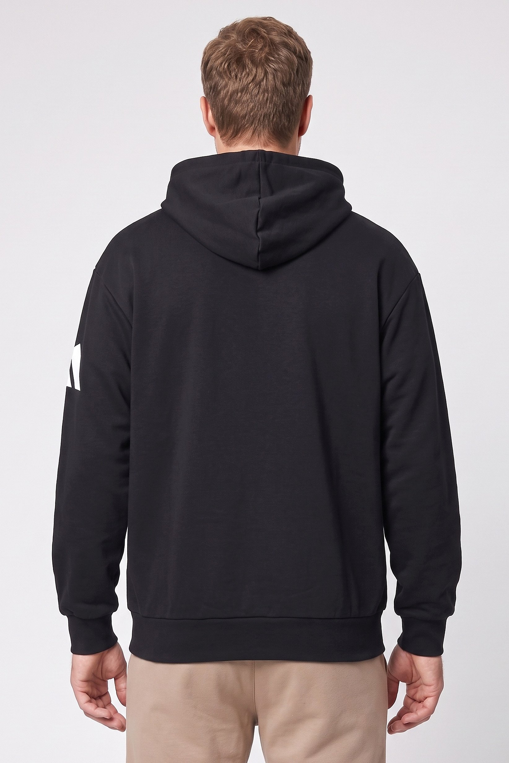 Men Sportswear Fit Long Sleeve Outdoor Hoodie, Black