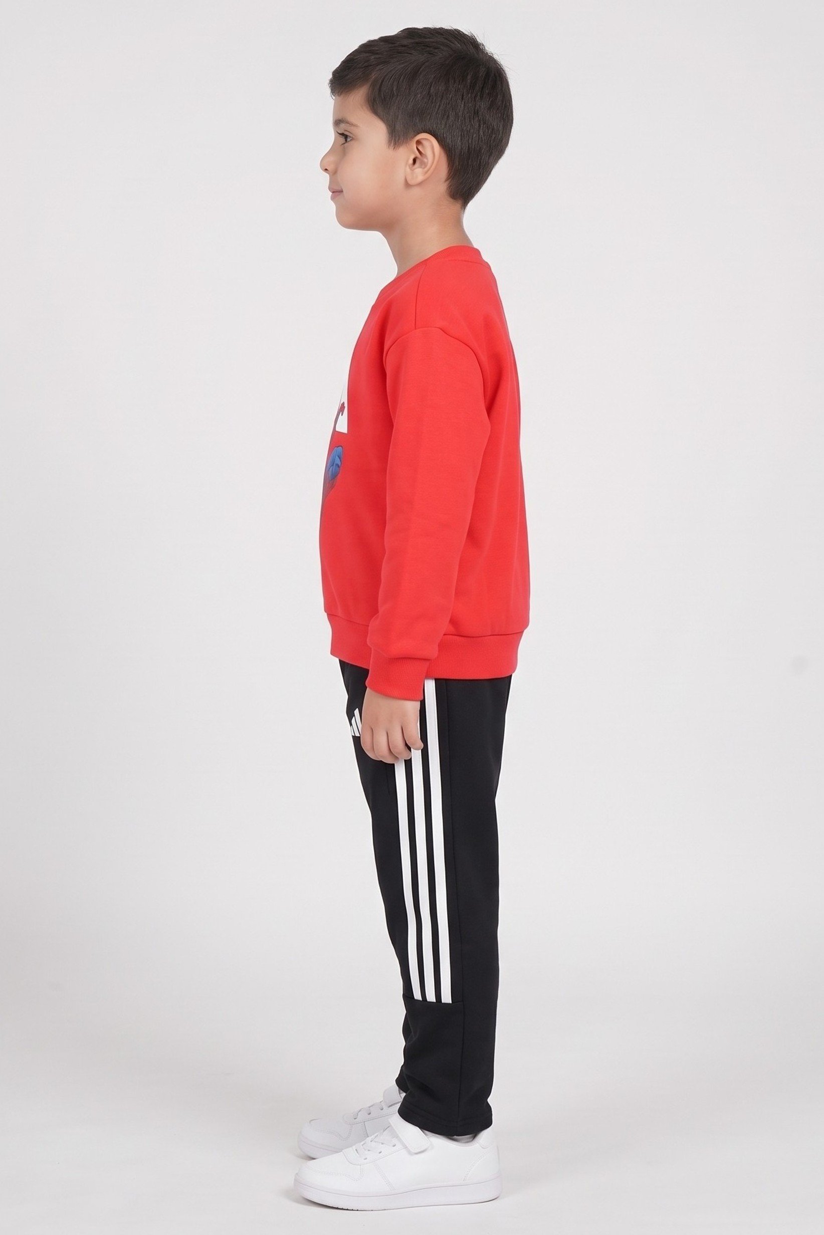 Adidas x Marvel Toddlers Boy Regular Fit Long Sleeve Sweatshirt And Pants Set, Multicolor