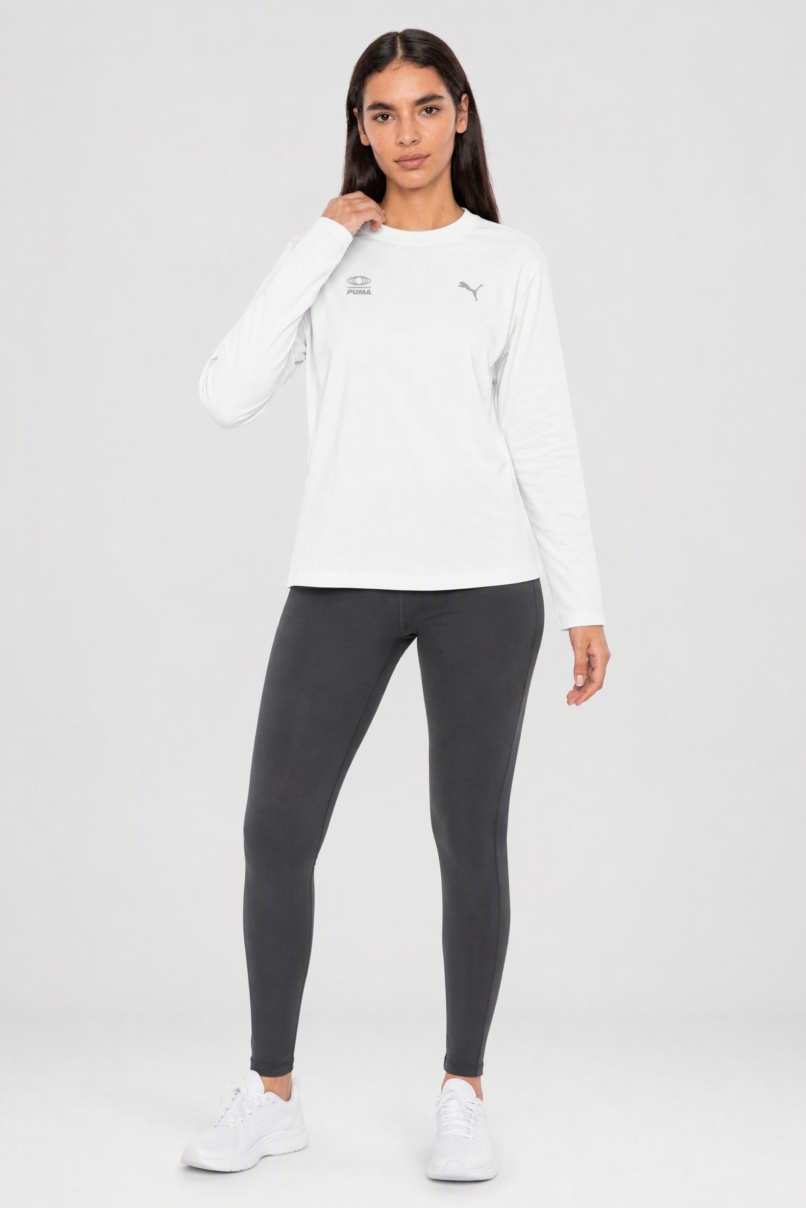 Women Sportswear Fit Long Sleeve Outdoor T-shirt, White