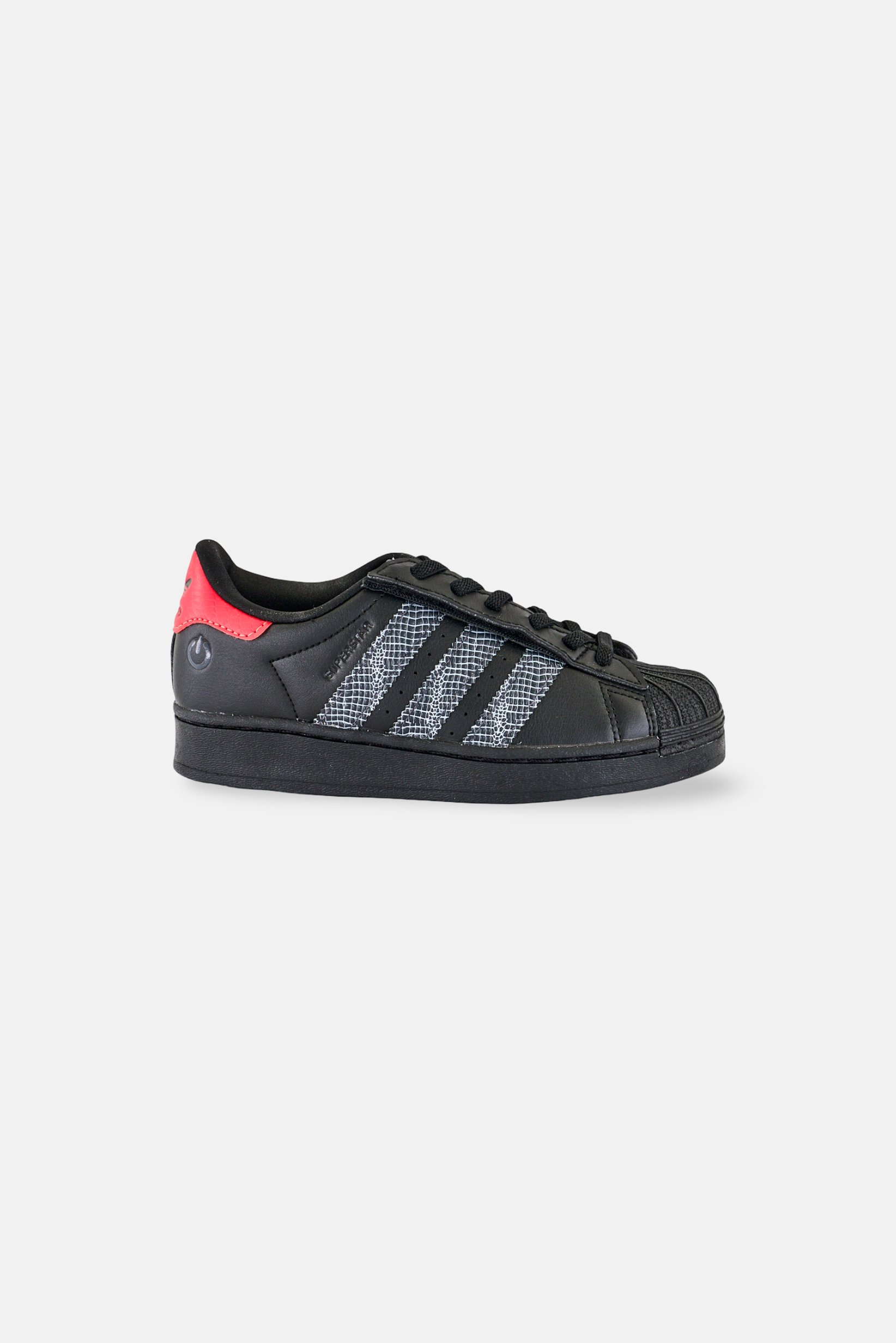 Kids Boy Superstar Led Lights Lace Up Outdoor Shoes, Black