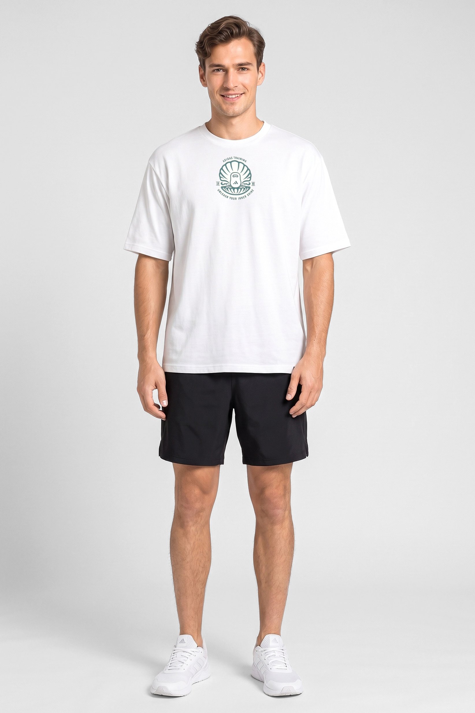 Men Oversized Fit Short Sleeve Outdoor T-Shirt, White