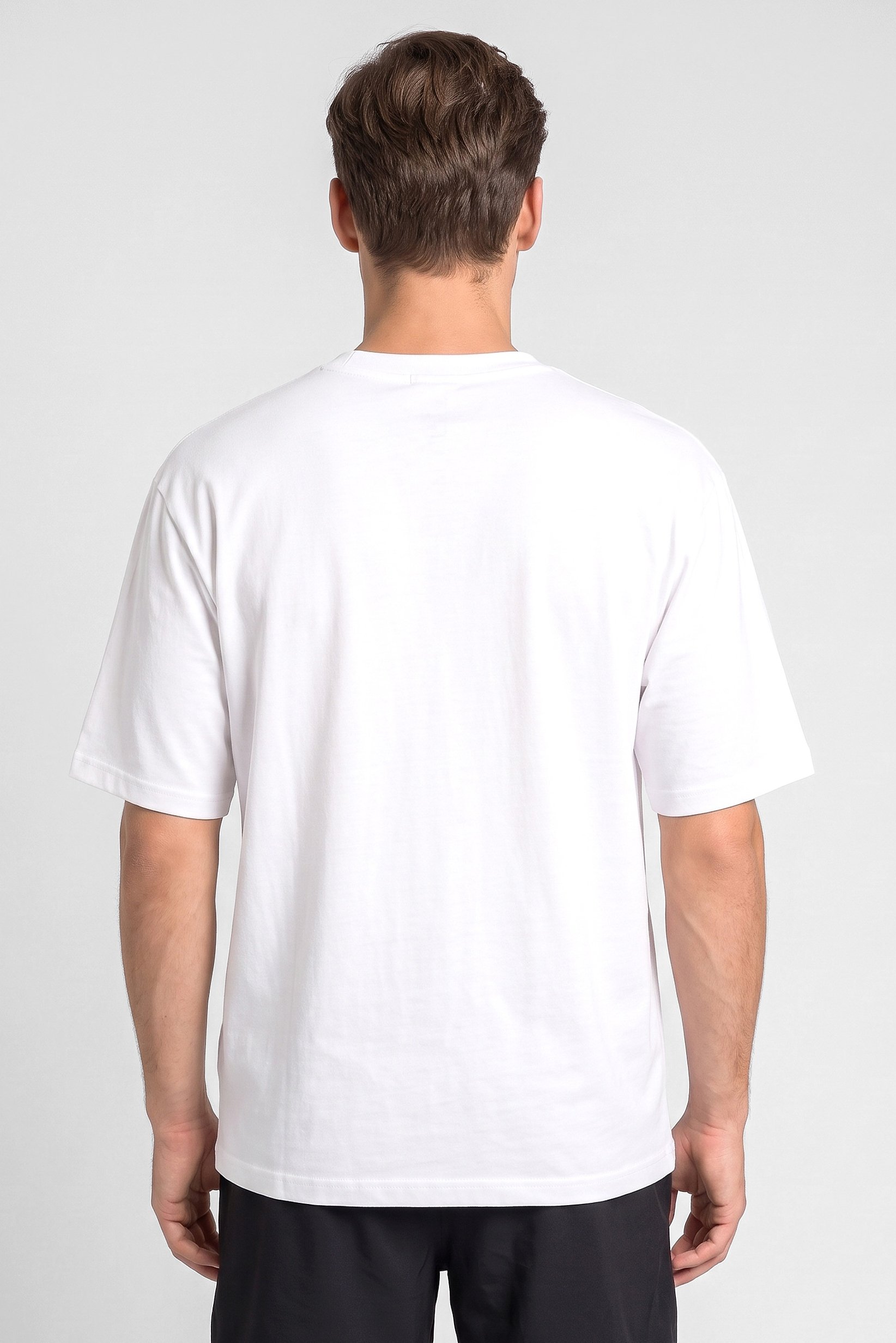 Men Oversized Fit Short Sleeve Outdoor T-Shirt, White