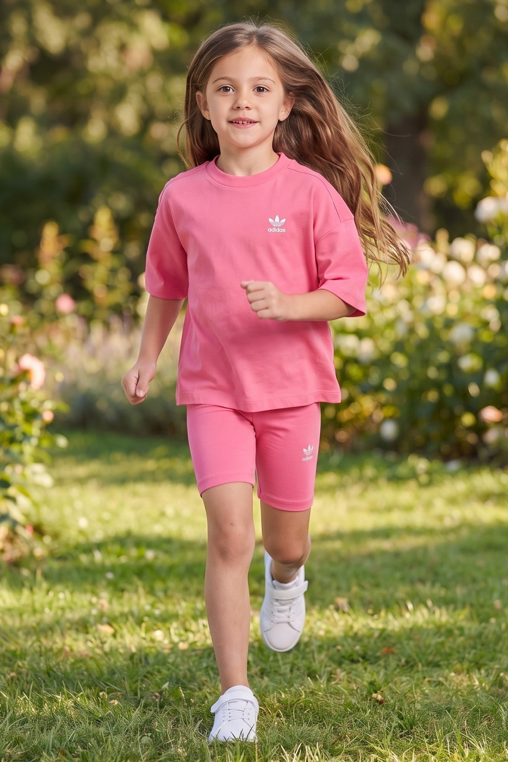 Toddlers Girl 2 Pcs Sportswear Fit Cyling Top And Shorts Set, Pink