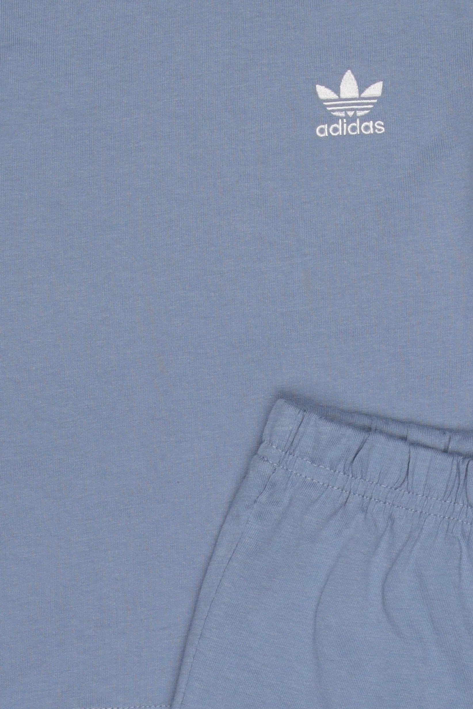Toddlers Boy 2 Pcs Embroidered Logo T-Shirt And Shorts Set, Dusty Blue