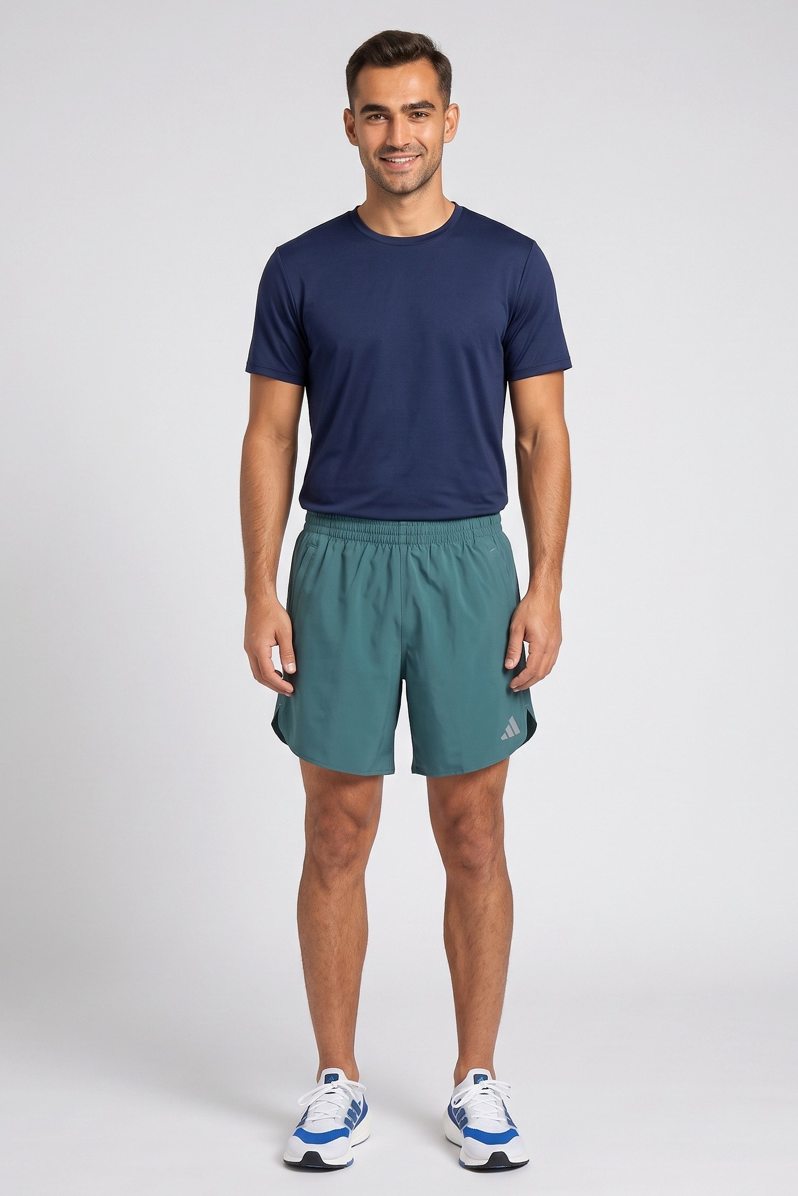 Men Sportswear Fit 7 Inseam Running Shorts, Teal Green