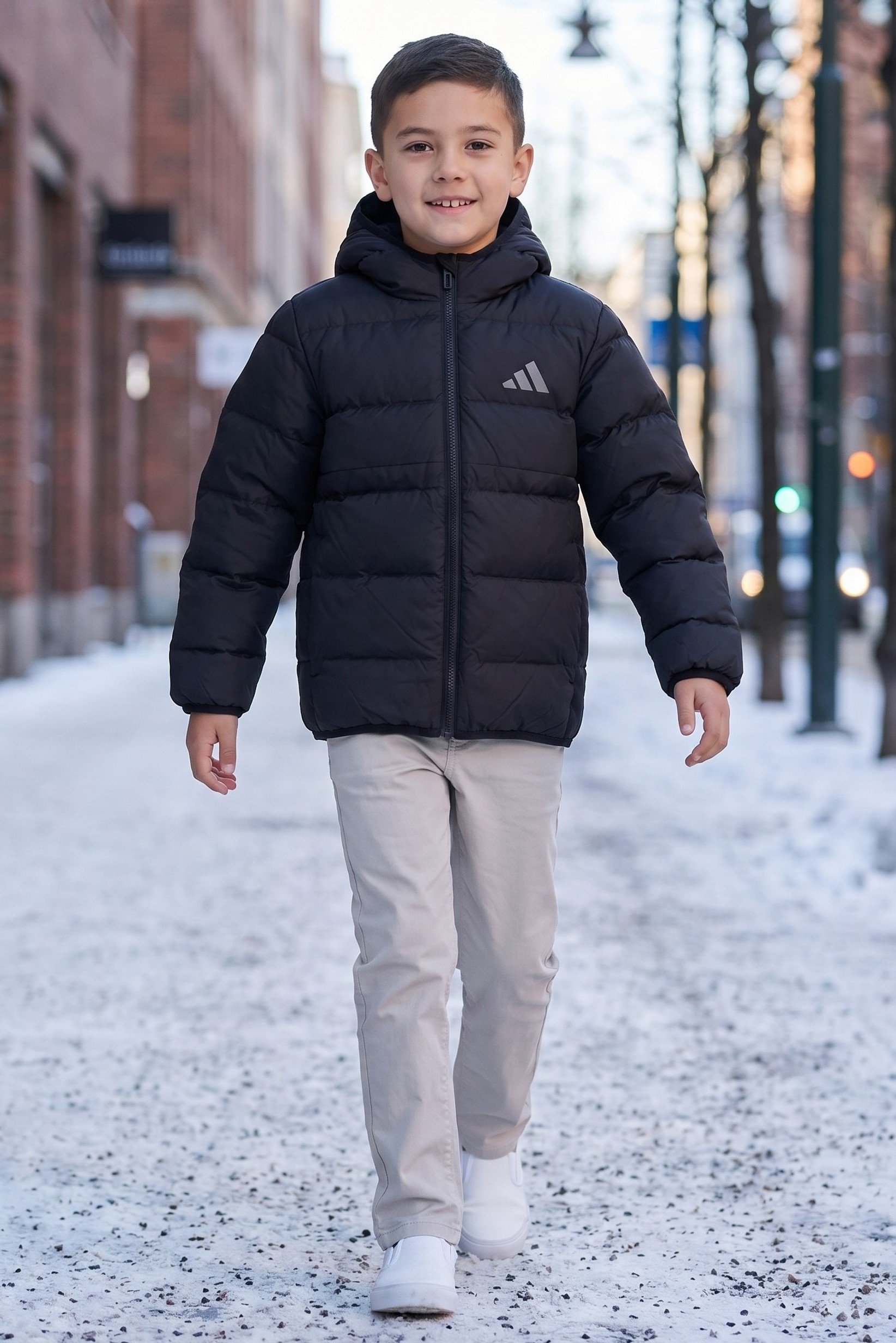 Kids Boy Regular Fit Long Sleeve Outdoor Jacket, Black