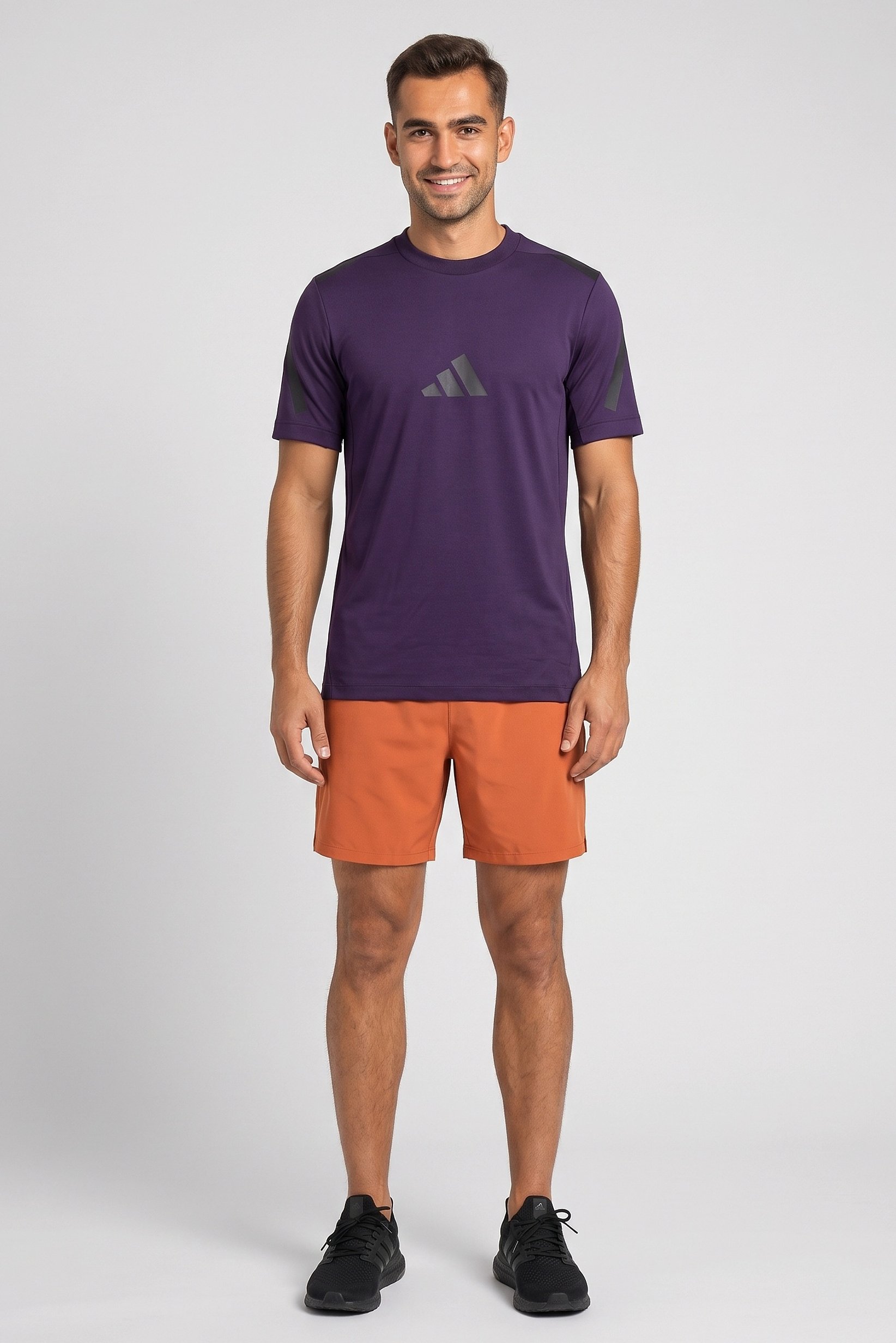 Men Sportswear Fit Short Sleeve Outdoor T-Shirt, Dark Purple