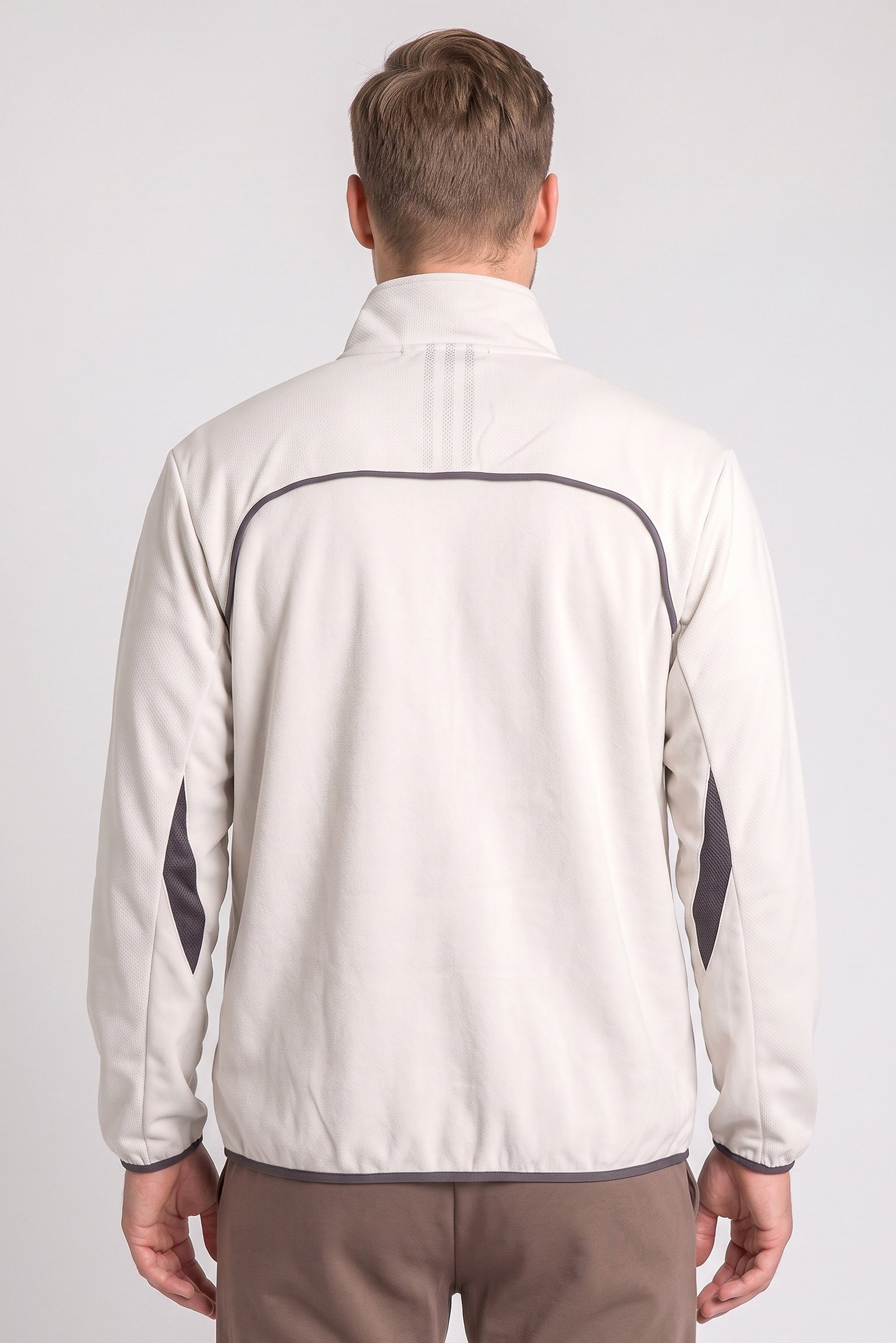 Men Sportswear Fit Long Sleeve Outdoor Jacket, Light Beige