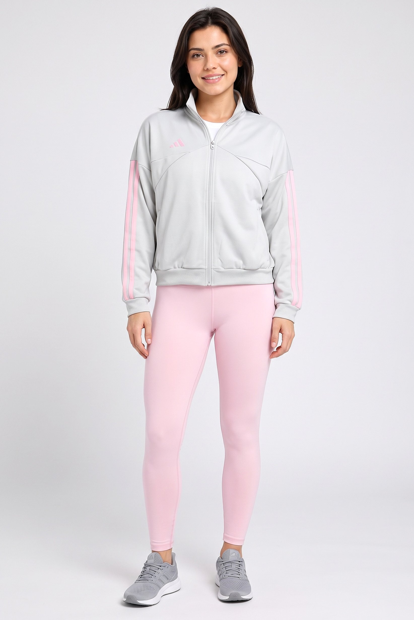 Women Sportswear Fit Long Sleeve Outdoor Jacket, Light Grey