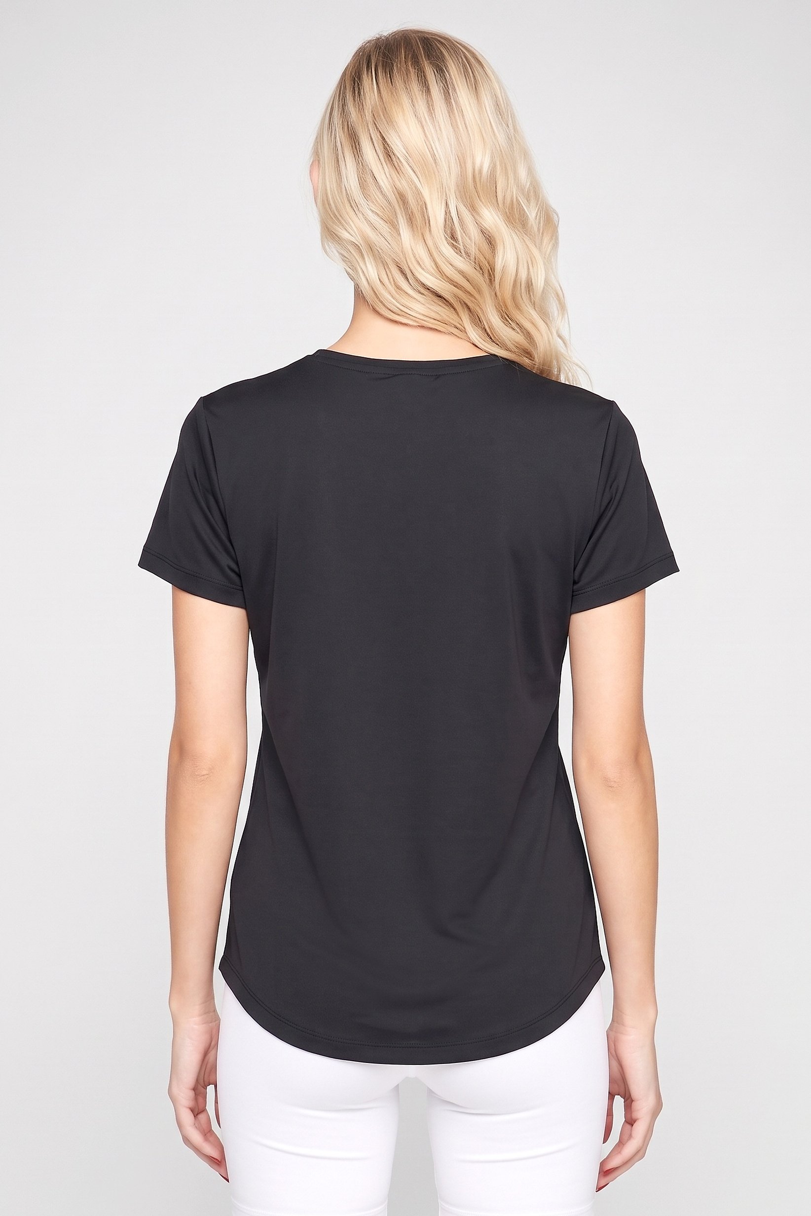 Women Sportswear Fit Short Sleeve Training T-Shirt, Black