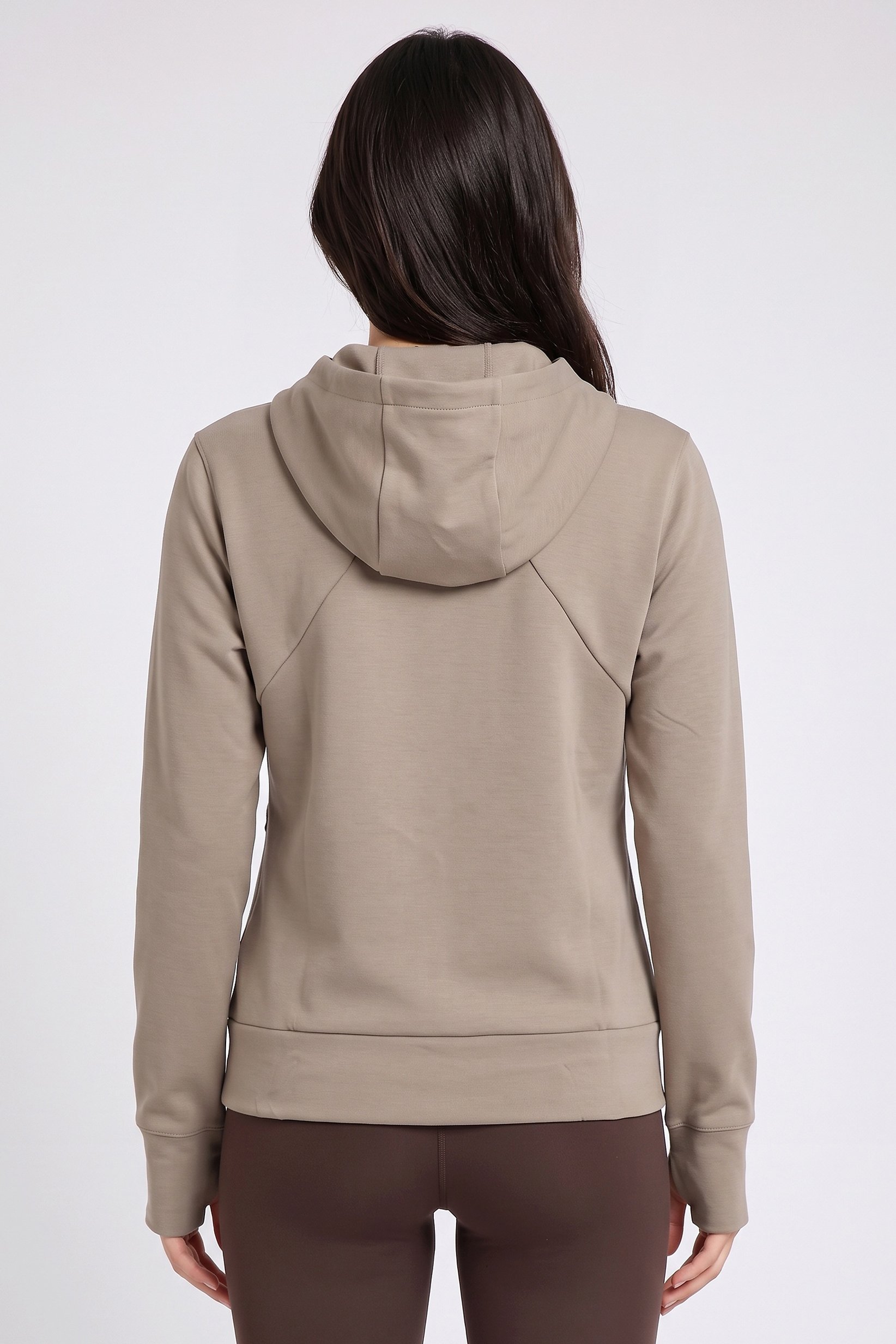 Women Loose Fit Long Sleeve Training Hoodie, Taupe
