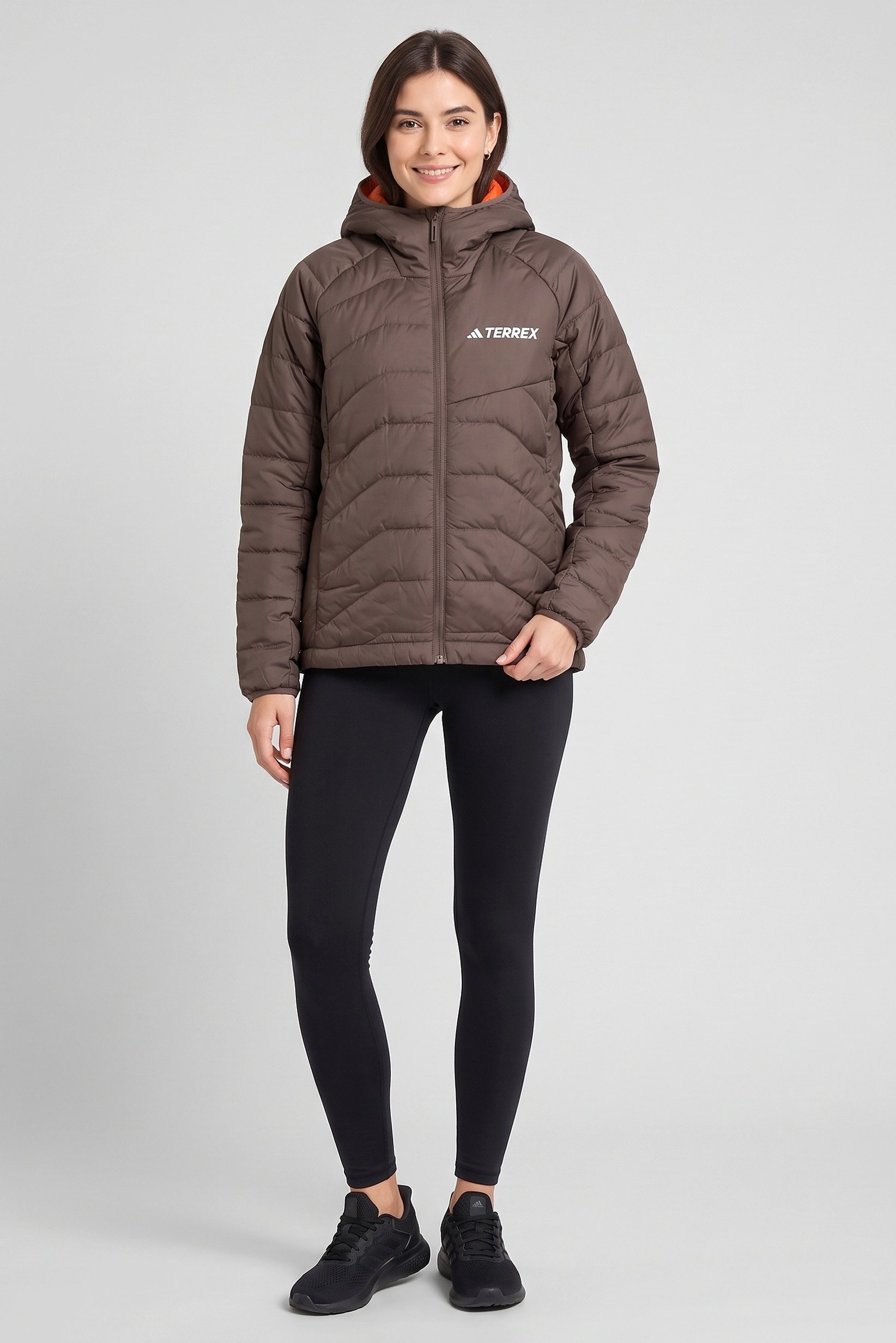 Women Sportswear Fit Long Sleeve Outdoor Jacket, Brown