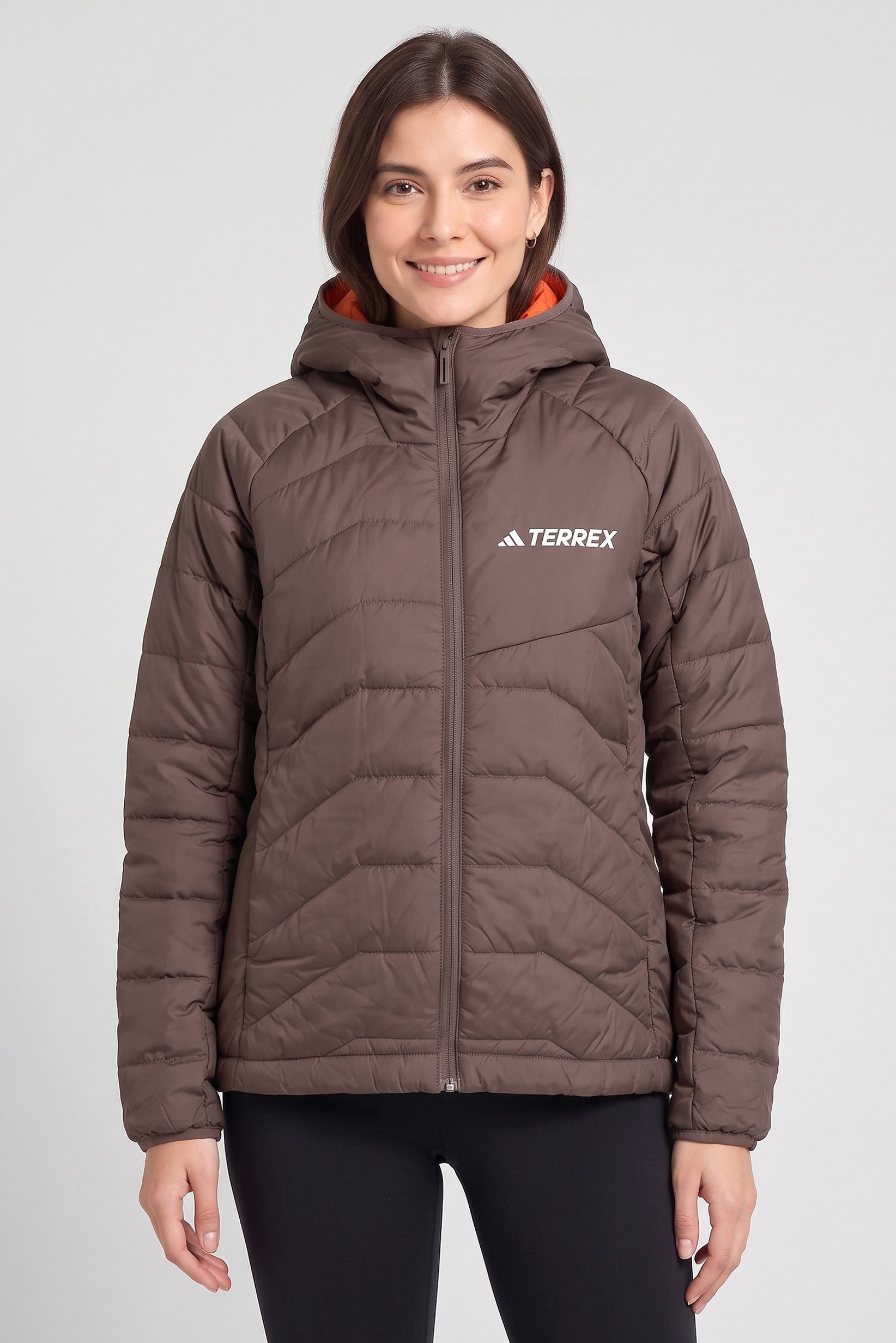 Women Sportswear Fit Long Sleeve Outdoor Jacket, Brown
