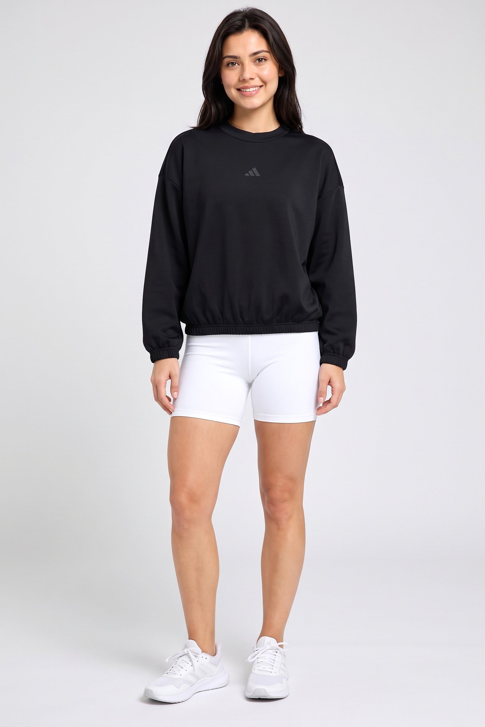 Women Loose Fit Long Sleeve Outdoor Sweatshirt, Black