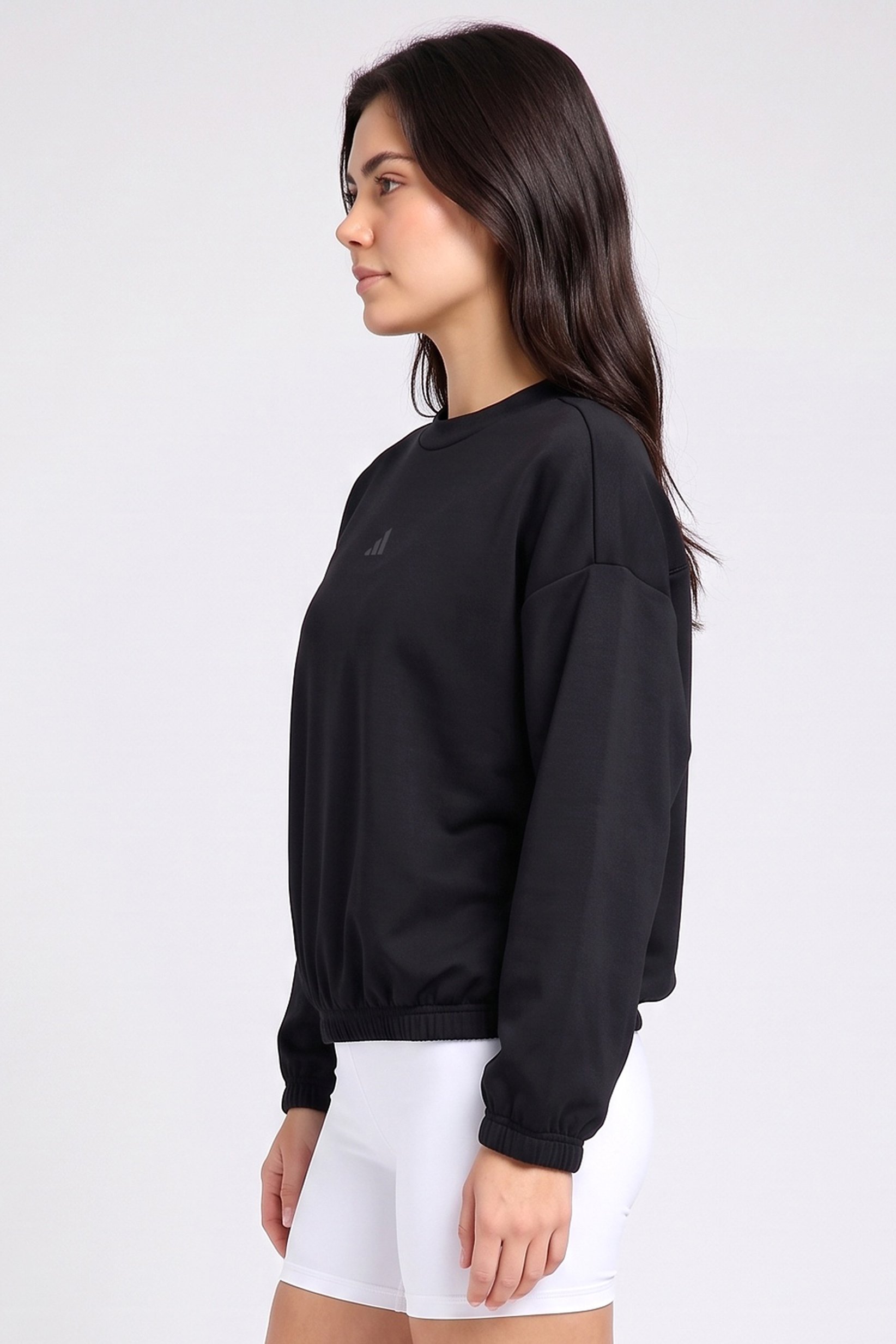 Women Loose Fit Long Sleeve Outdoor Sweatshirt, Black