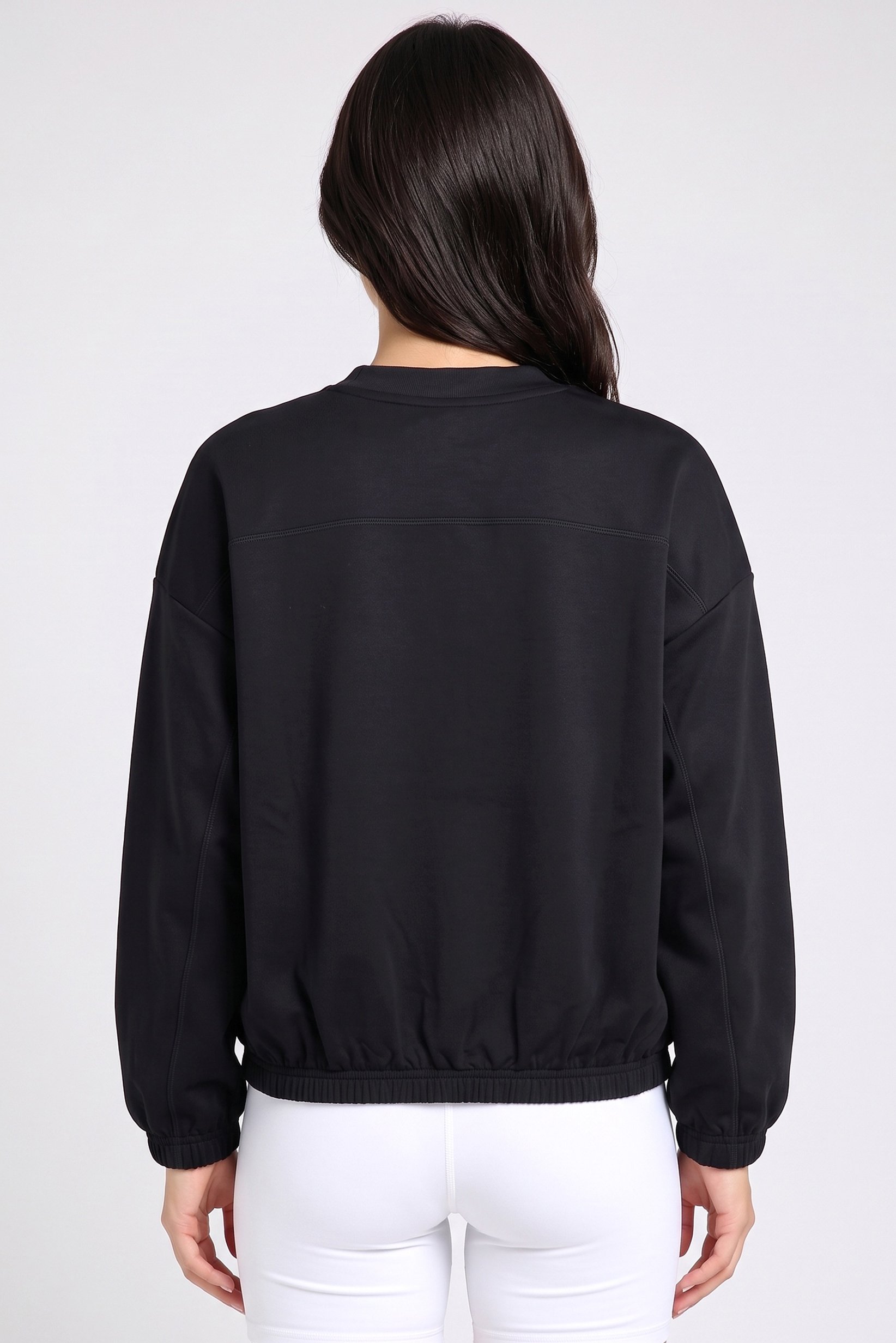 Women Loose Fit Long Sleeve Outdoor Sweatshirt, Black