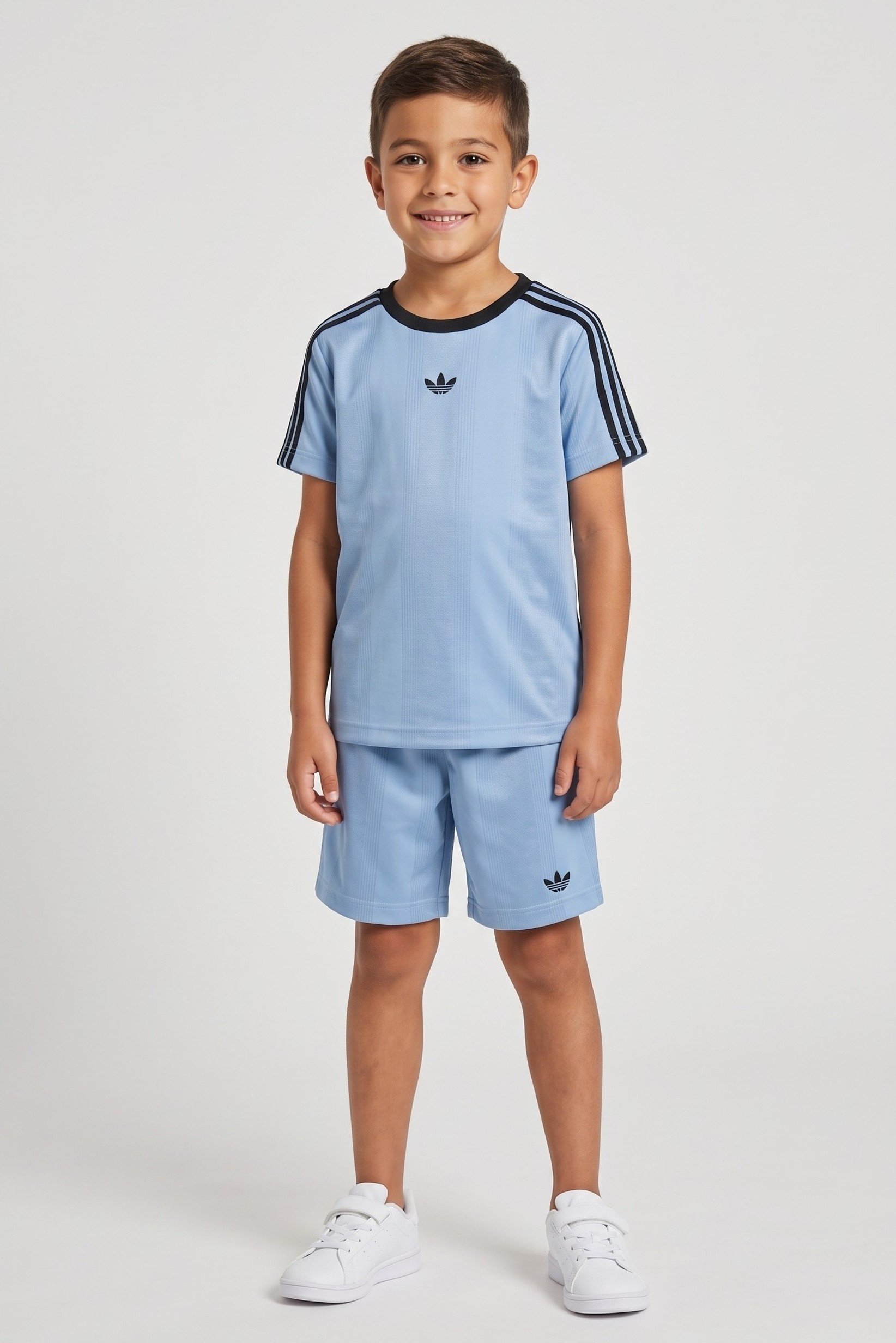 Toddlers Boy 2 Pcs Brand Logo T-Shirt And Shorts Set, Slate Blue