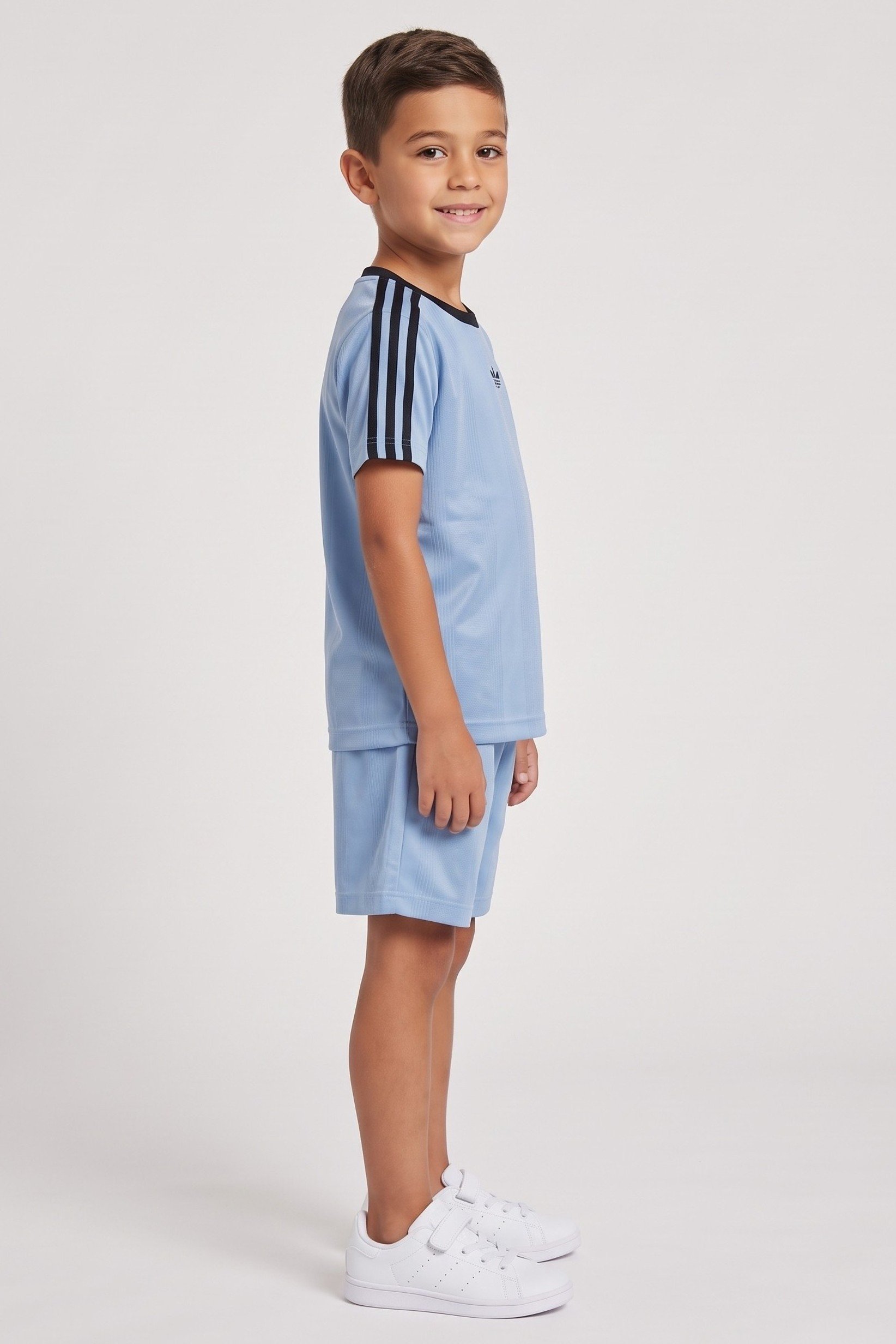 Toddlers Boy 2 Pcs Brand Logo T-Shirt And Shorts Set, Slate Blue