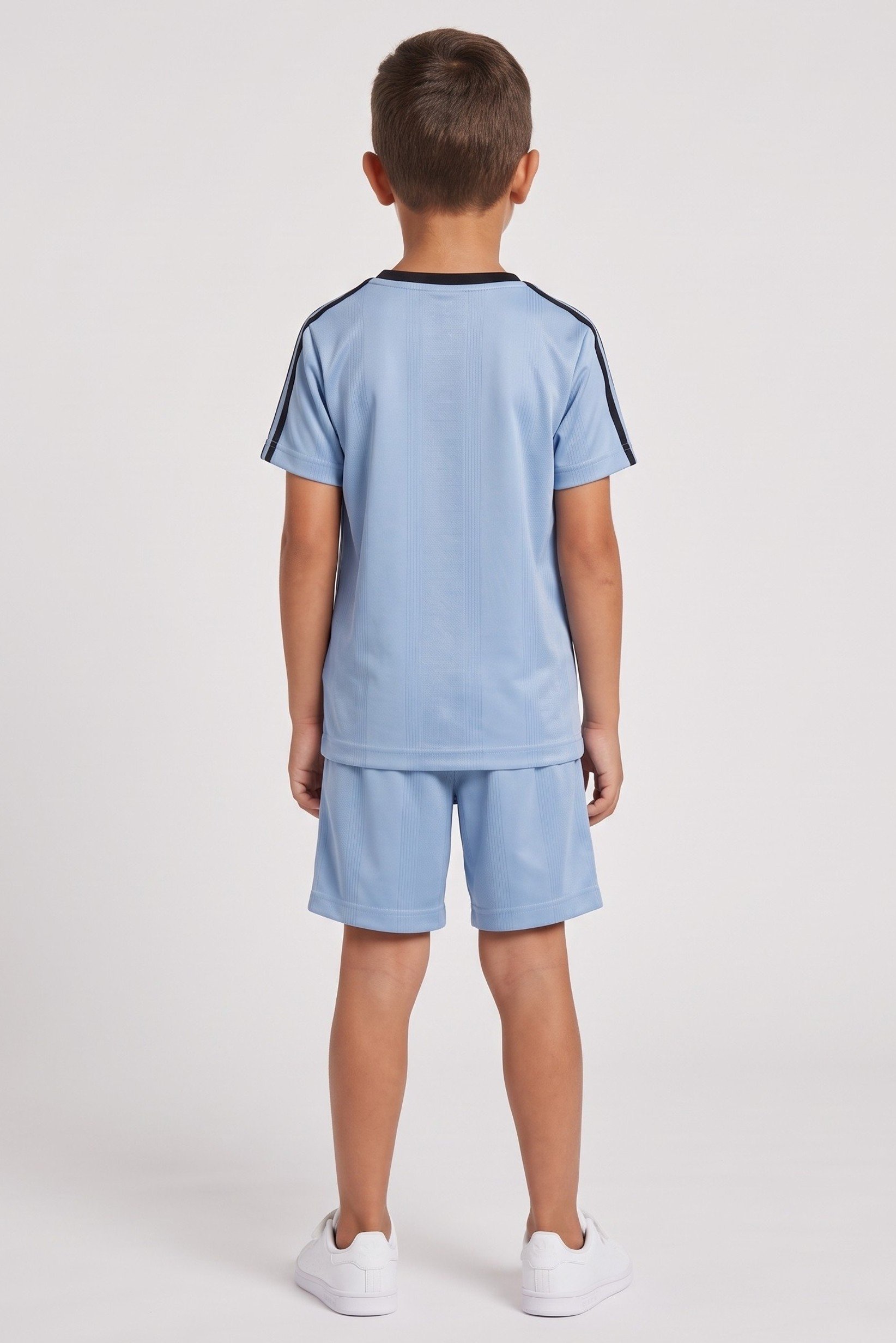 Toddlers Boy 2 Pcs Brand Logo T-Shirt And Shorts Set, Slate Blue