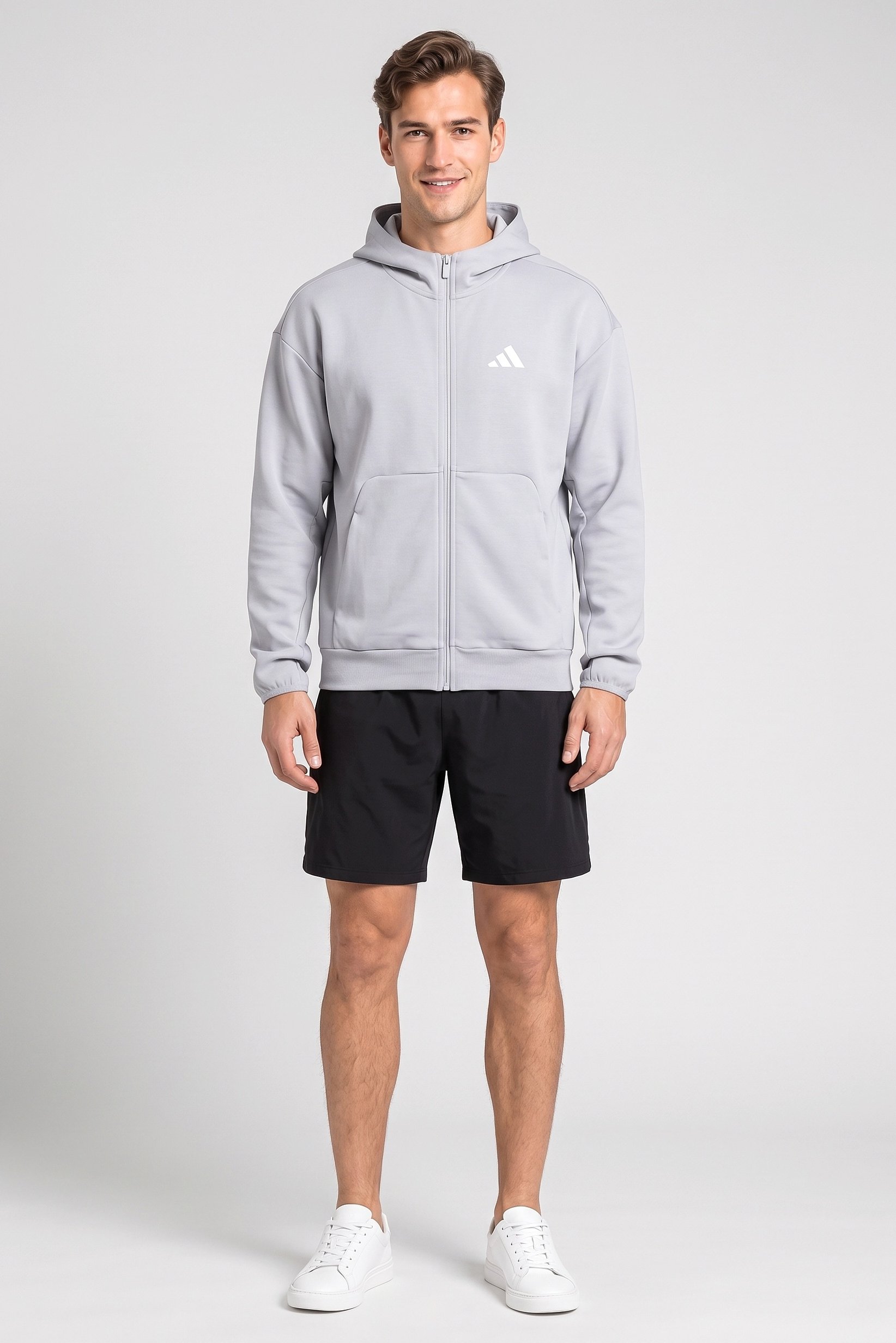 Men Sportswear Fit Long Sleeve Outdoor Hoodie, Light Blue