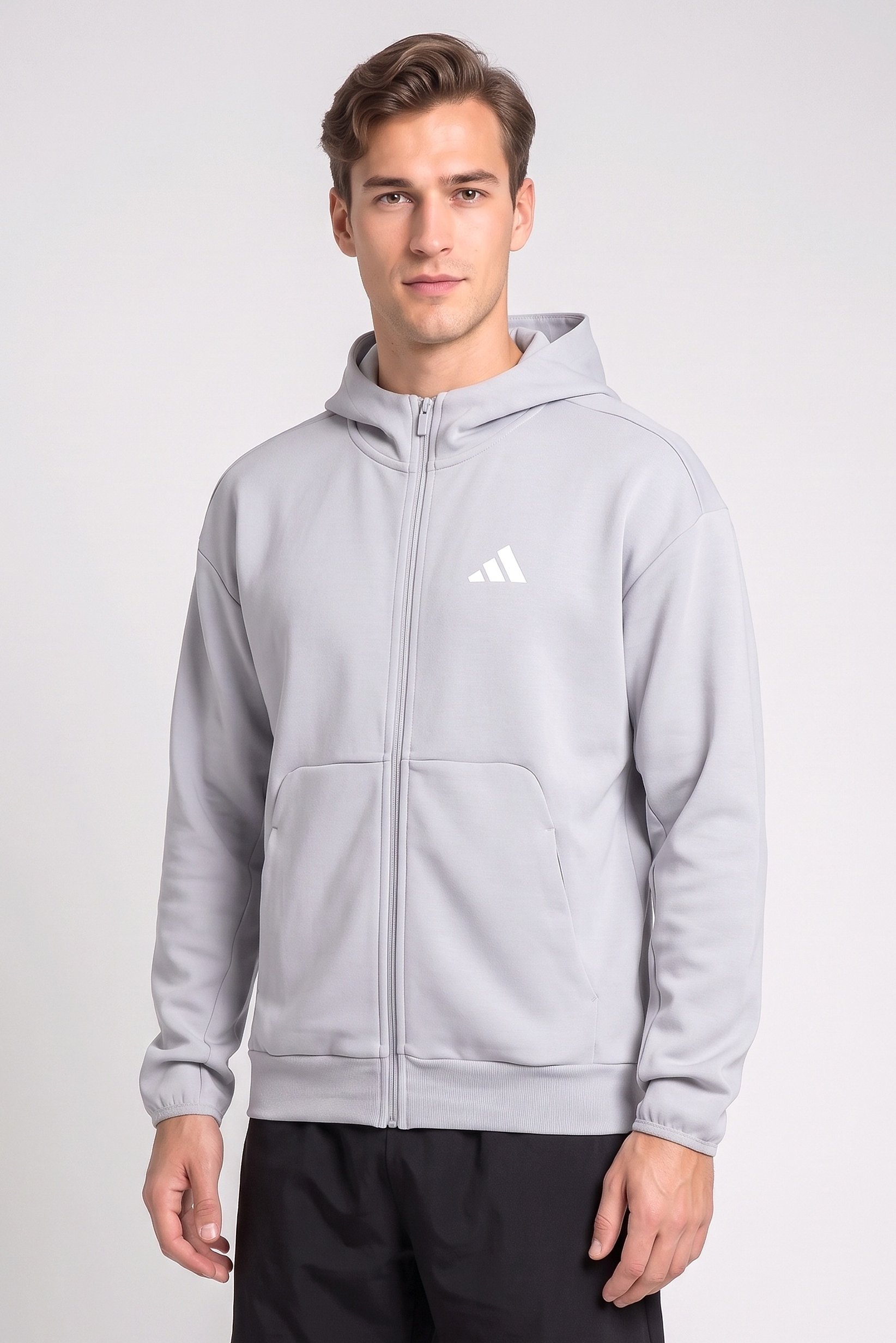 Men Sportswear Fit Long Sleeve Outdoor Hoodie, Light Blue