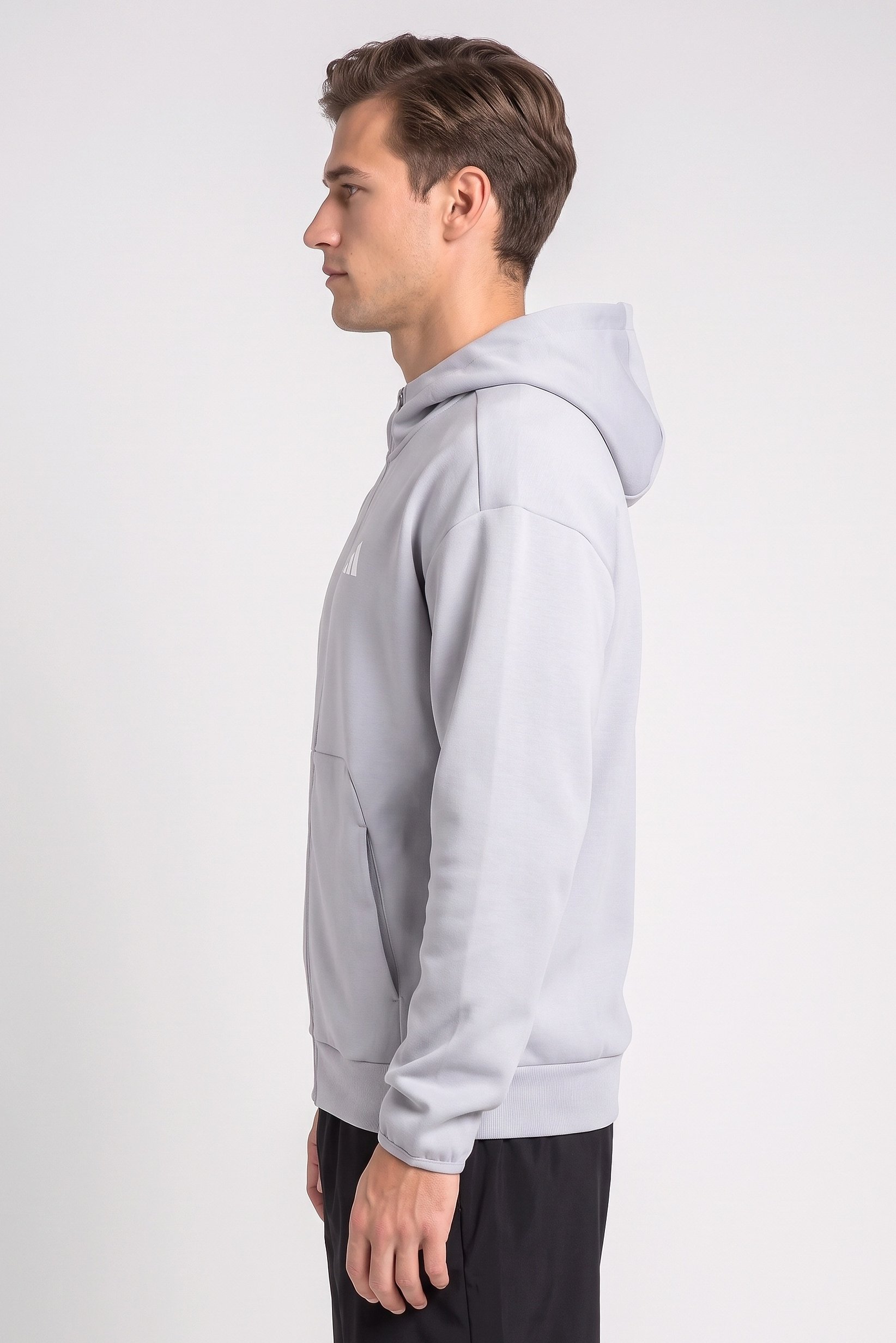 Men Sportswear Fit Long Sleeve Outdoor Hoodie, Light Blue