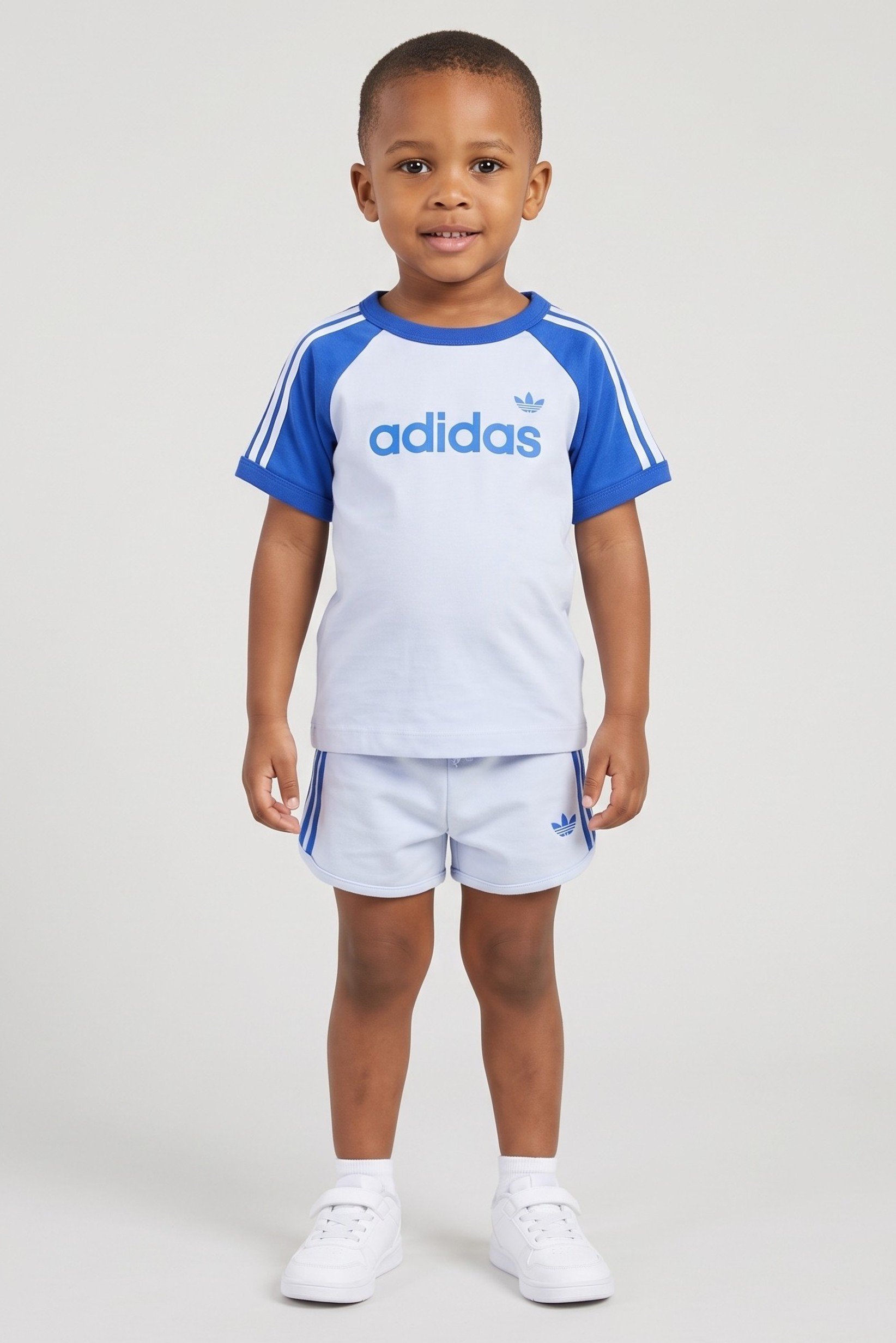 Toddlers Boy 2 Pcs Sporswear Fit Outdoor T-Shirt And Shorts, Set, Sky Blue