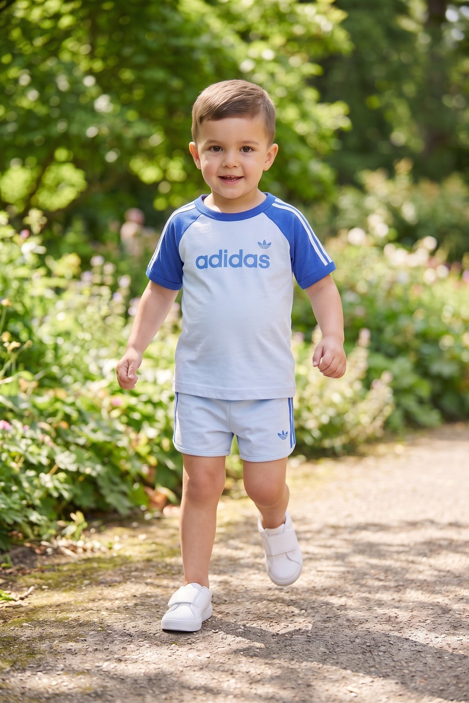 Toddlers Boy 2 Pcs Sporswear Fit Outdoor T-Shirt And Shorts, Set, Sky Blue