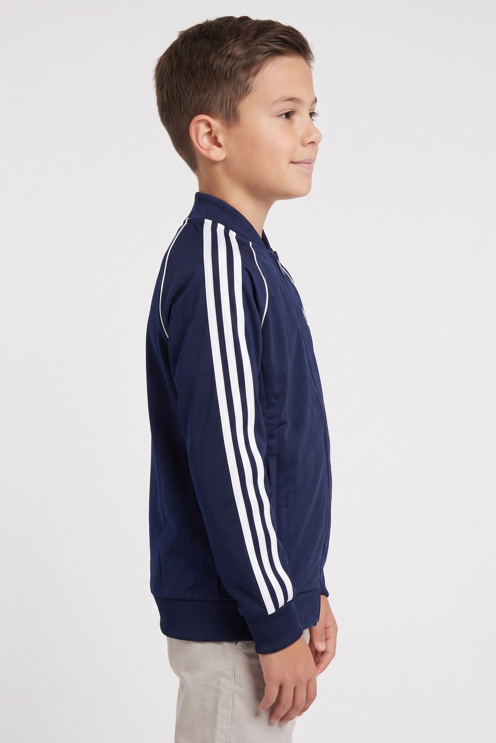 Kids Boy Sportswear Fit Long Sleeve Outdoor Jacket, Dark Navy