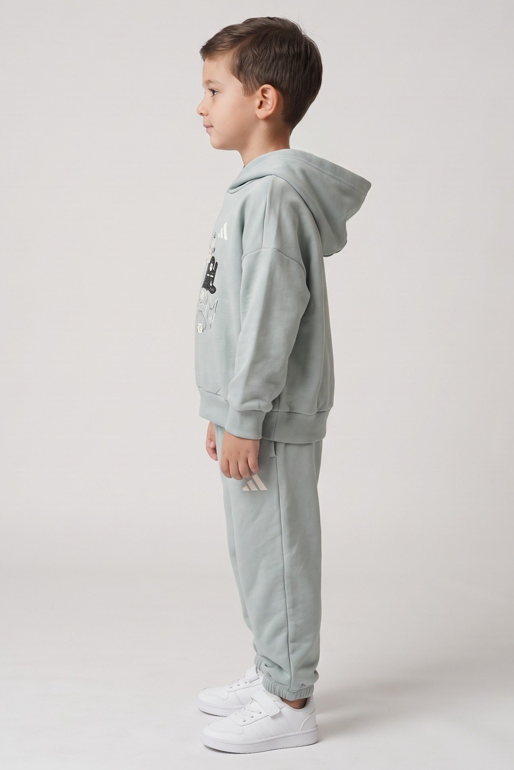 Toddlers Boy 2 Pcs Oversize Fit Tracksuit, Light Sage